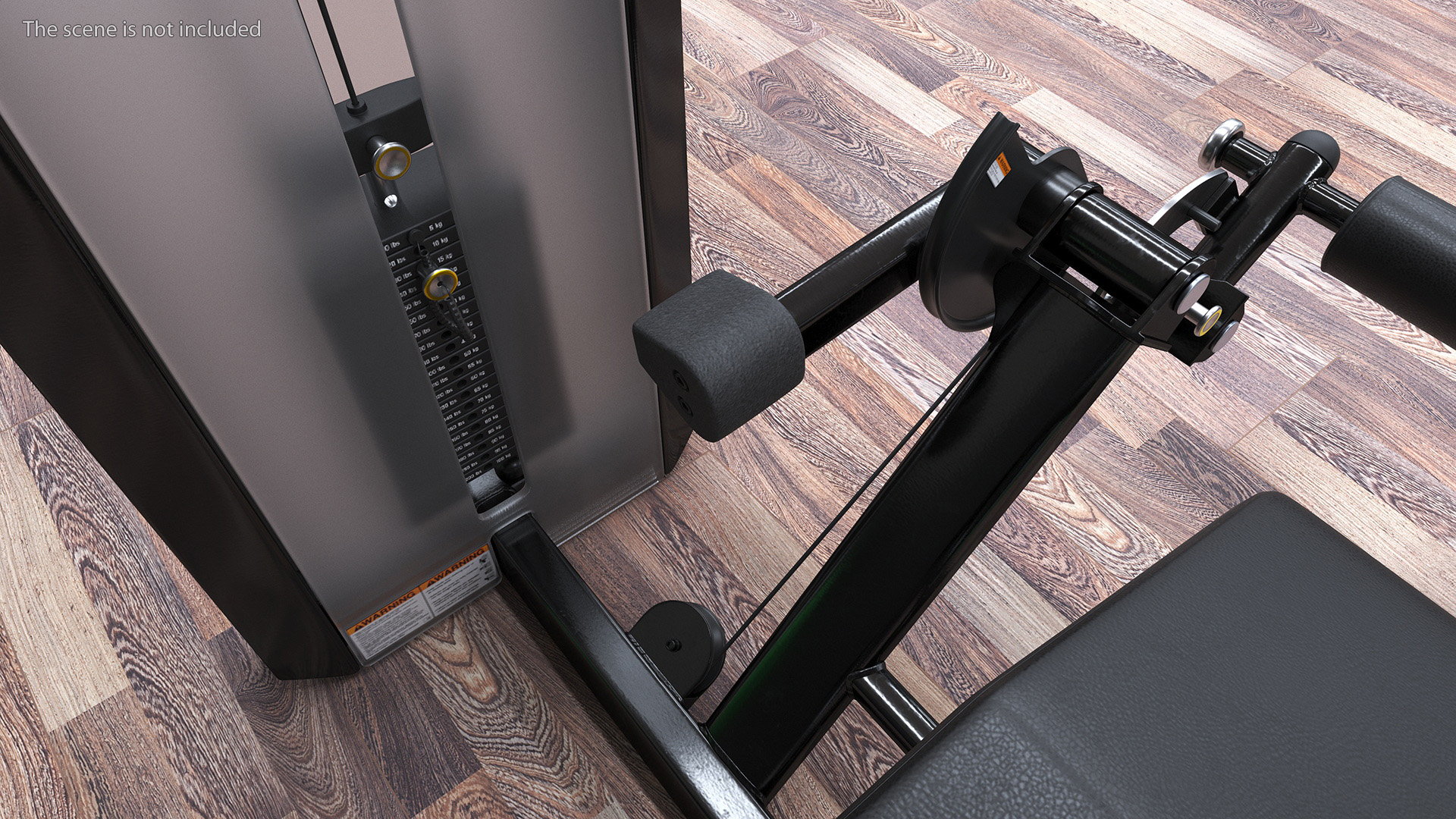 3D model Freemotion Prone Leg Curl Trainer Black Rigged for Maya