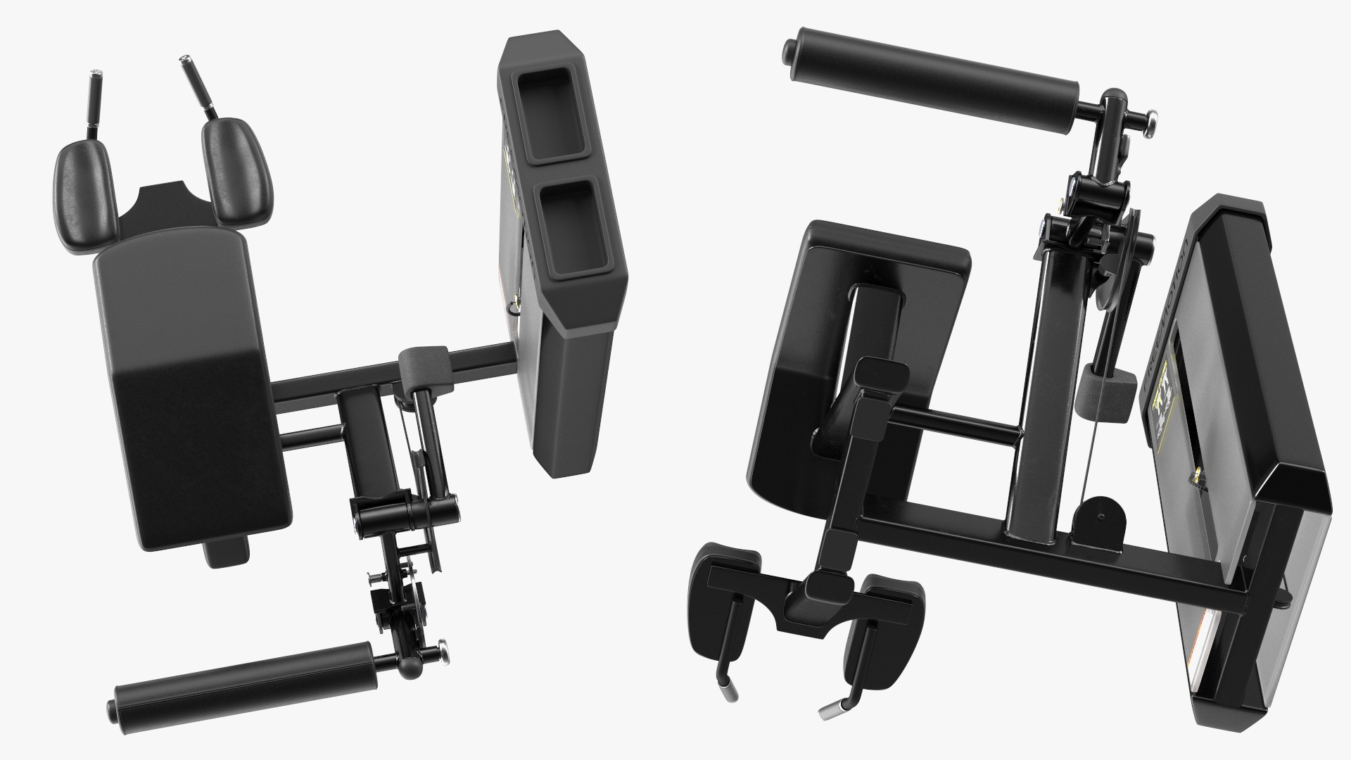 3D model Freemotion Prone Leg Curl Trainer Black Rigged for Maya