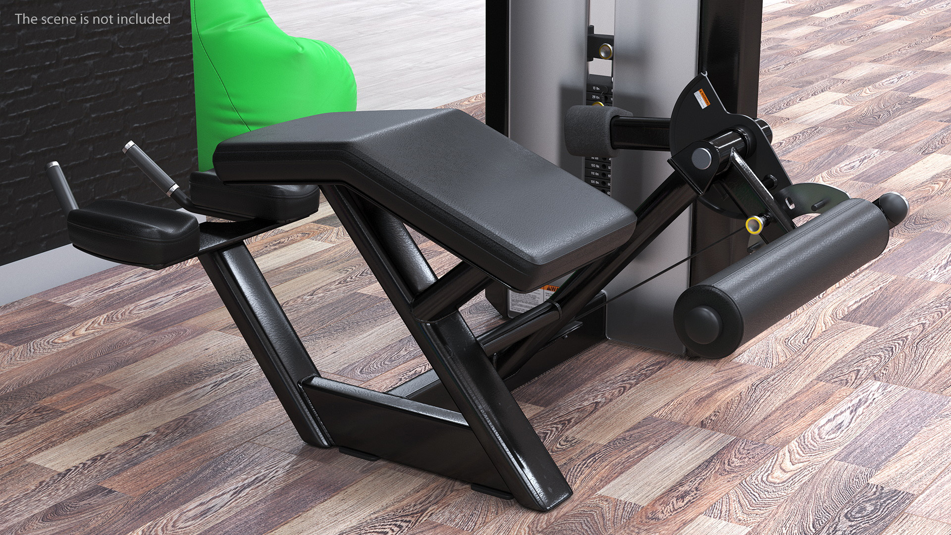 3D model Freemotion Prone Leg Curl Trainer Black Rigged for Maya