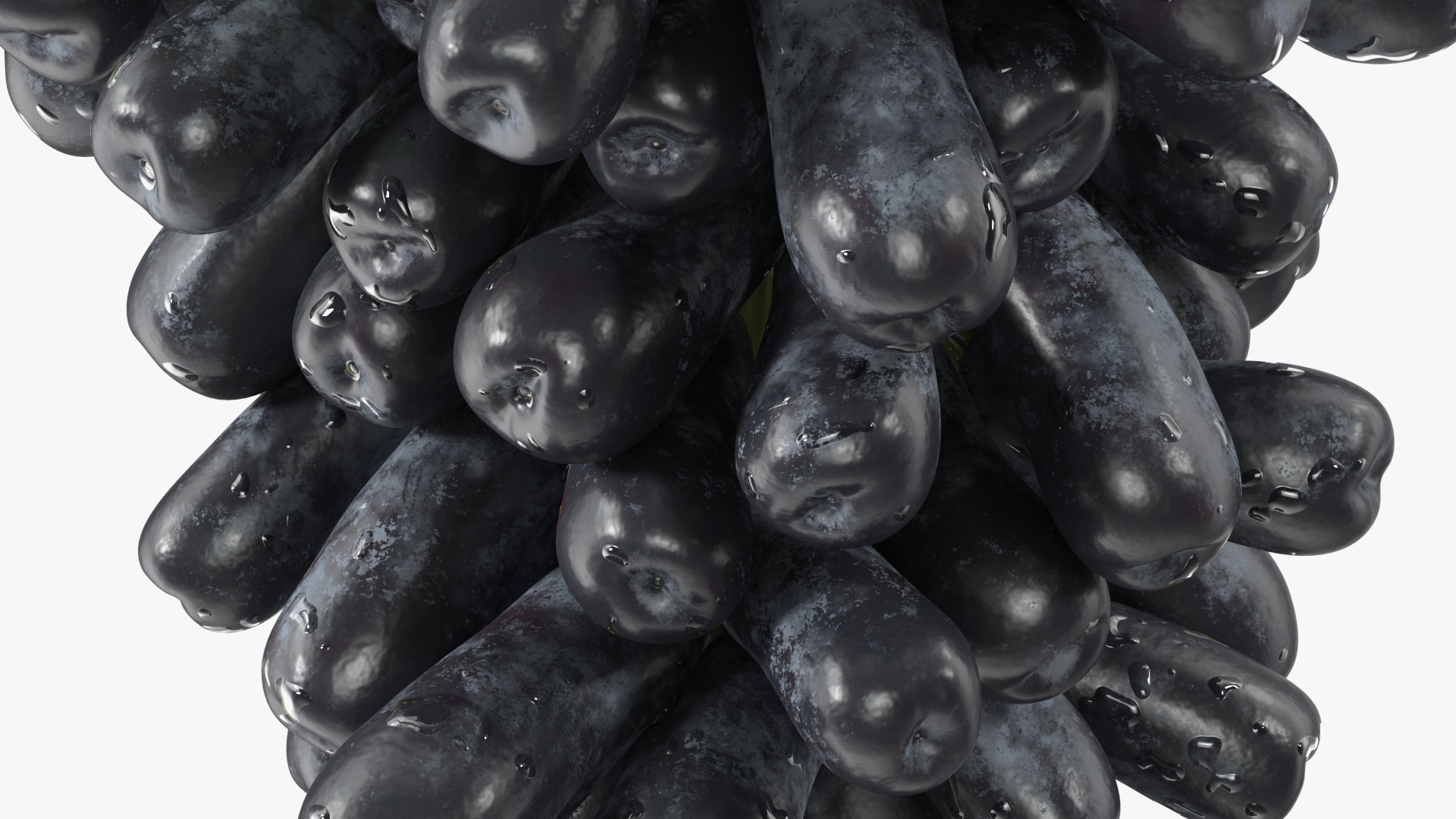 3D model Sweet Sapphire Grapes Wet with Leaf