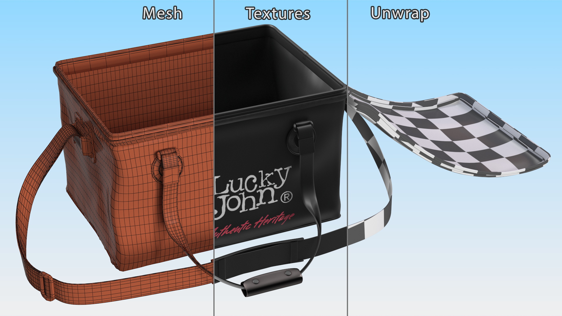 3D Lucky John Angler Bag Open