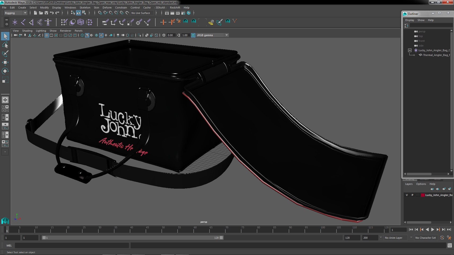 3D Lucky John Angler Bag Open