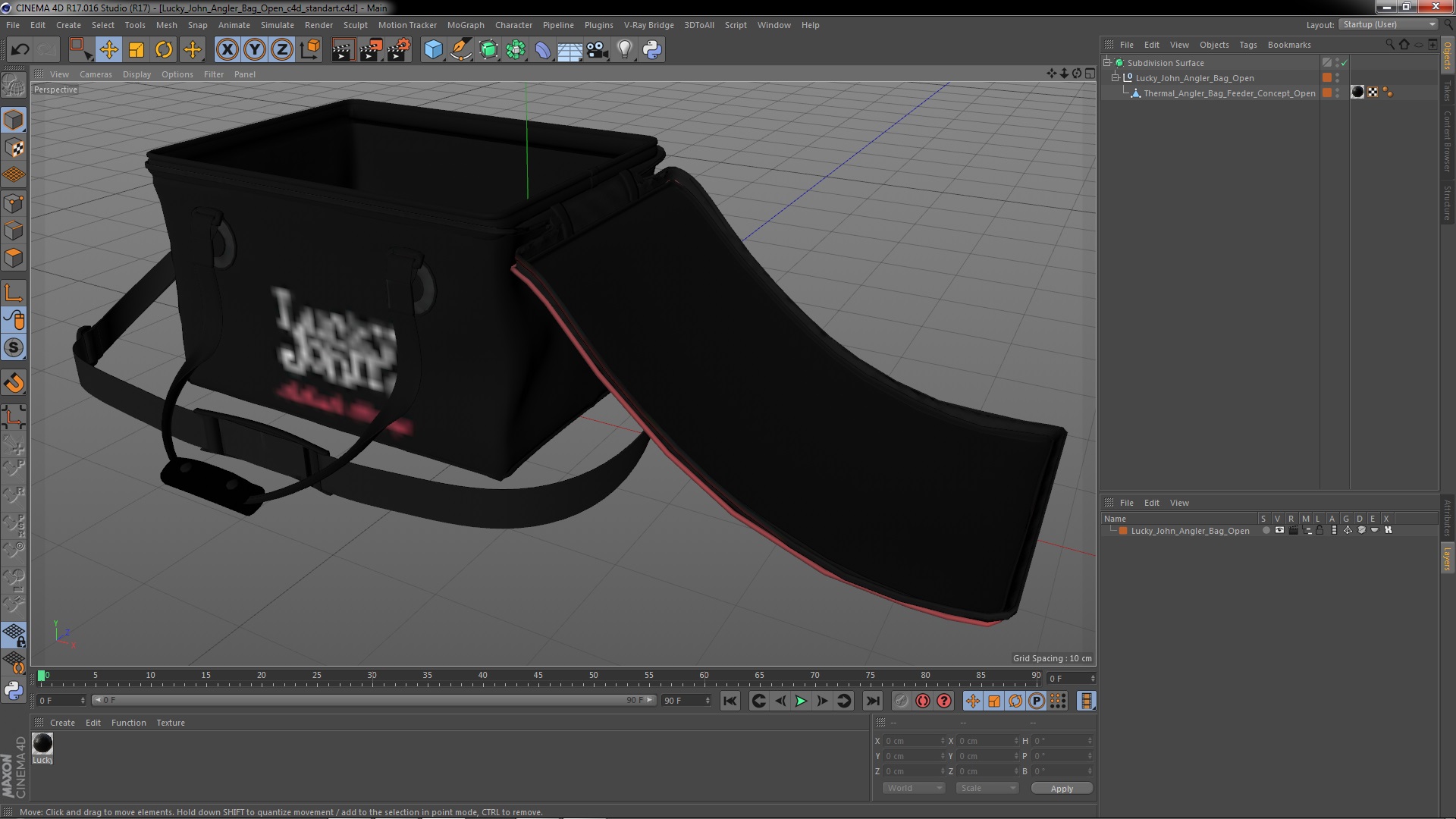 3D Lucky John Angler Bag Open