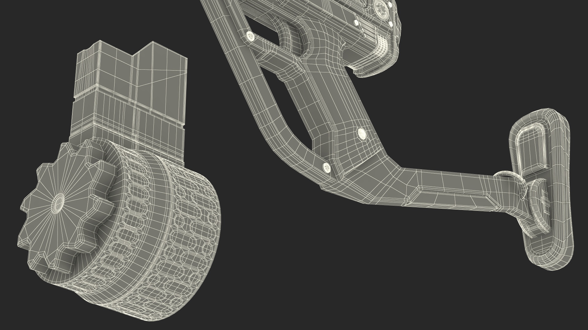 3D model Futuristic Rifle Dark Colored Rigged for Maya