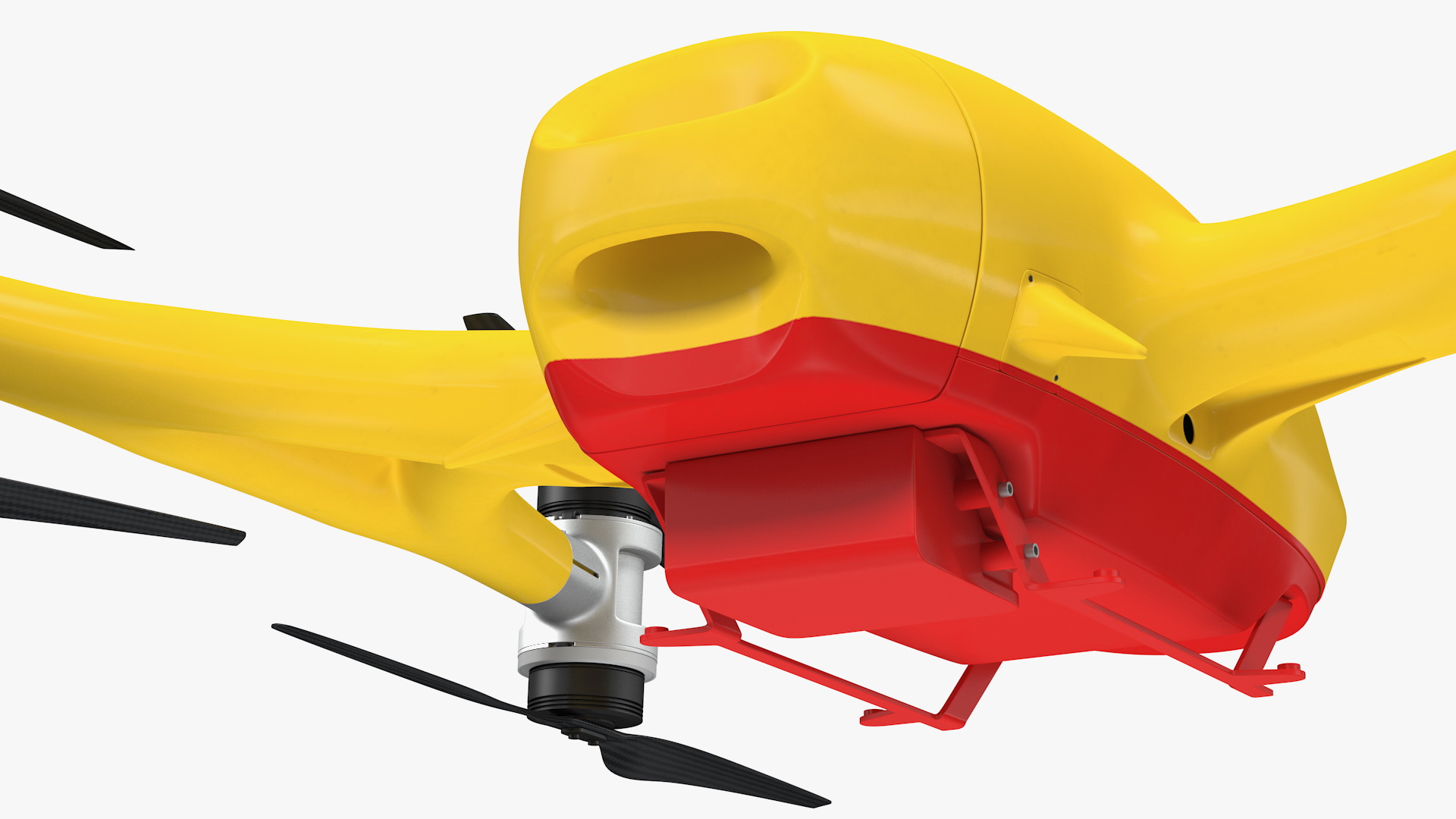 DHL Express Delivery Drone Station with Quadcopter Rigged 3D
