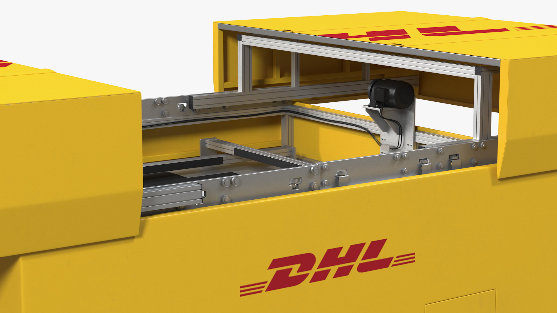DHL Express Delivery Drone Station with Quadcopter Rigged 3D