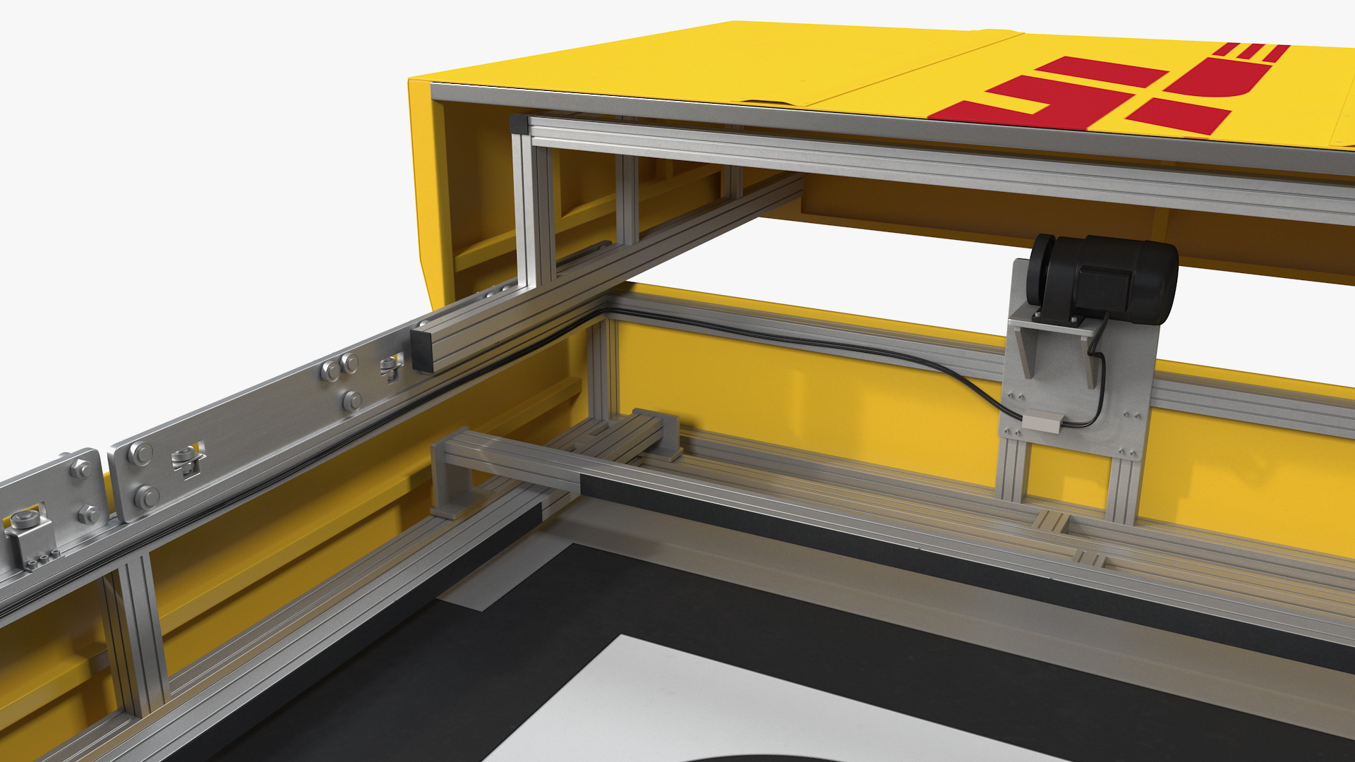DHL Express Delivery Drone Station with Quadcopter Rigged 3D