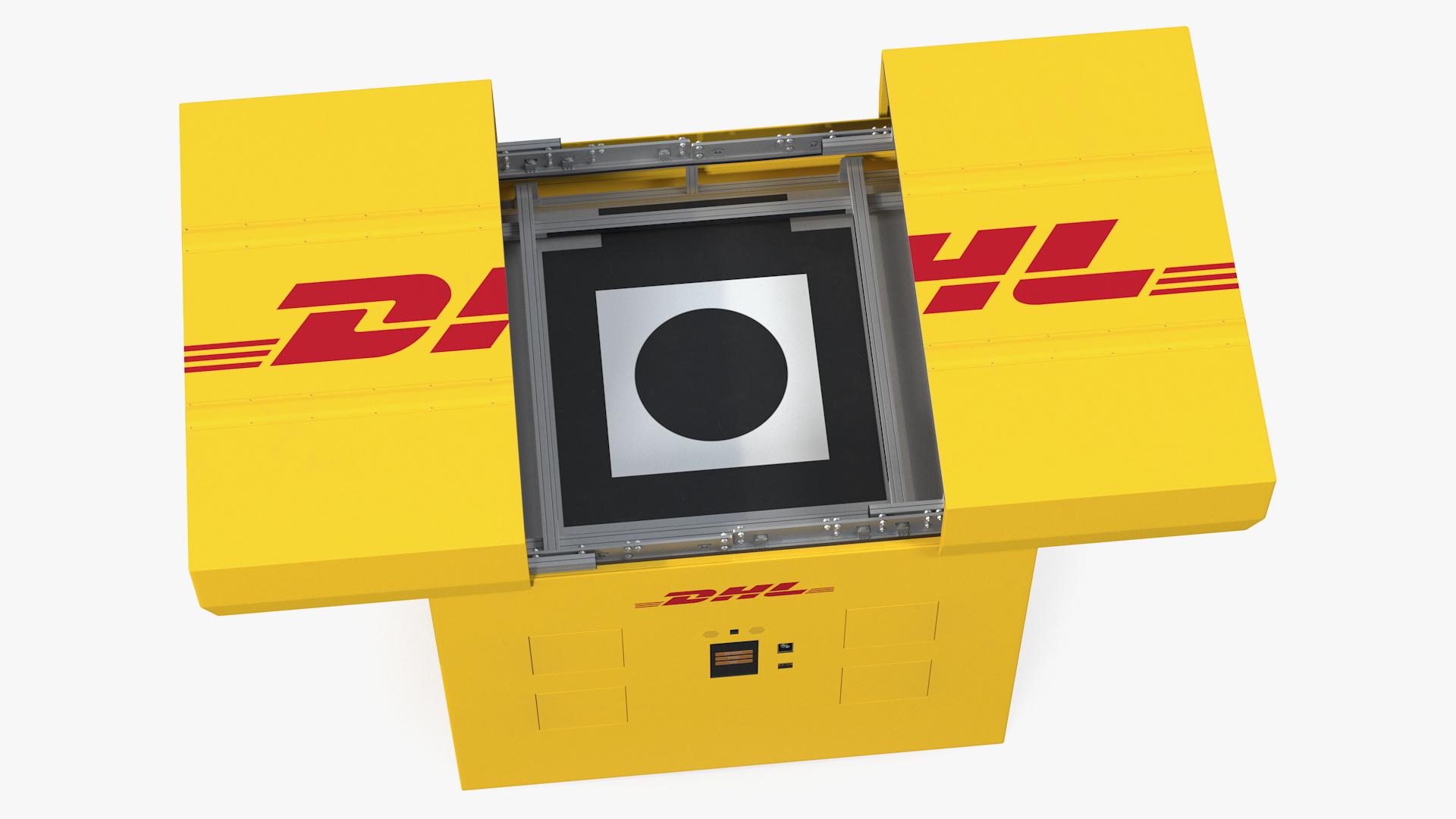 DHL Express Delivery Drone Station with Quadcopter Rigged 3D