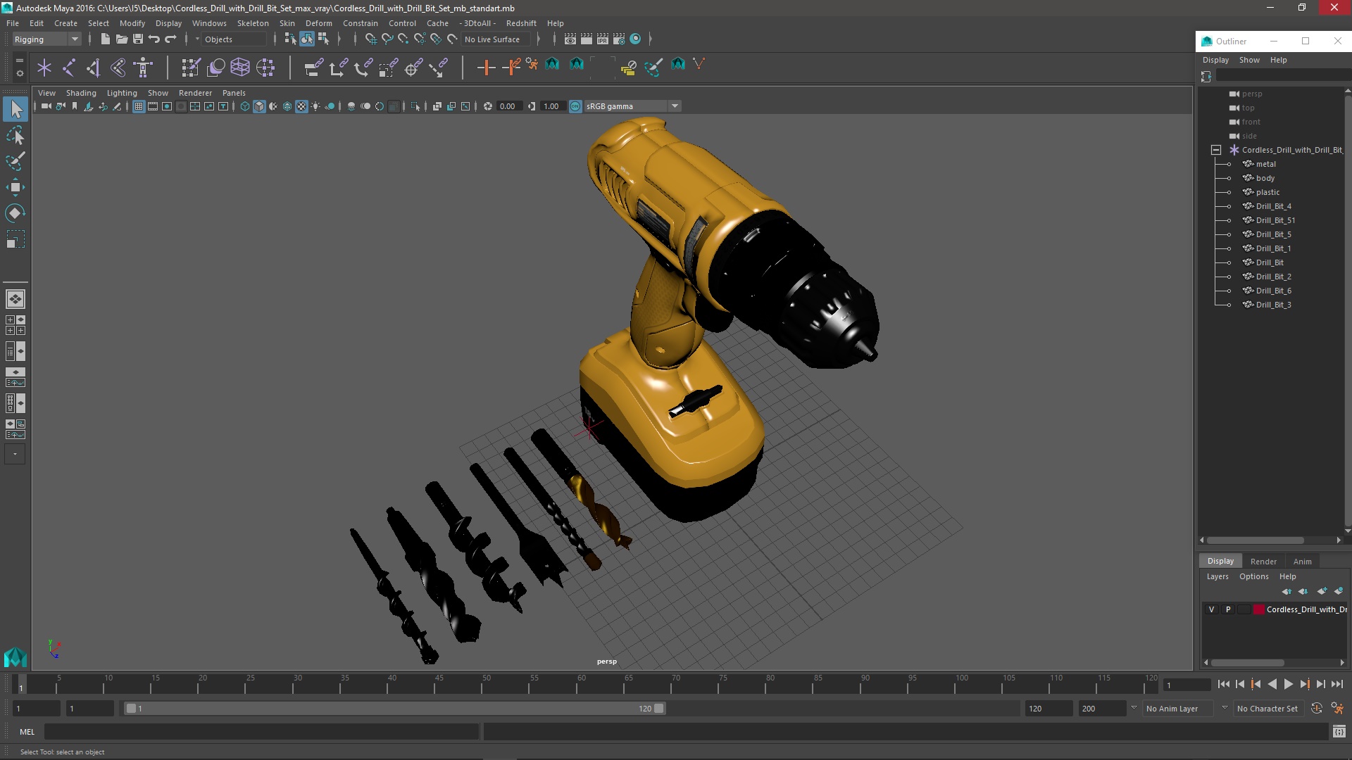 3D Cordless Drill with Drill Bit Set model