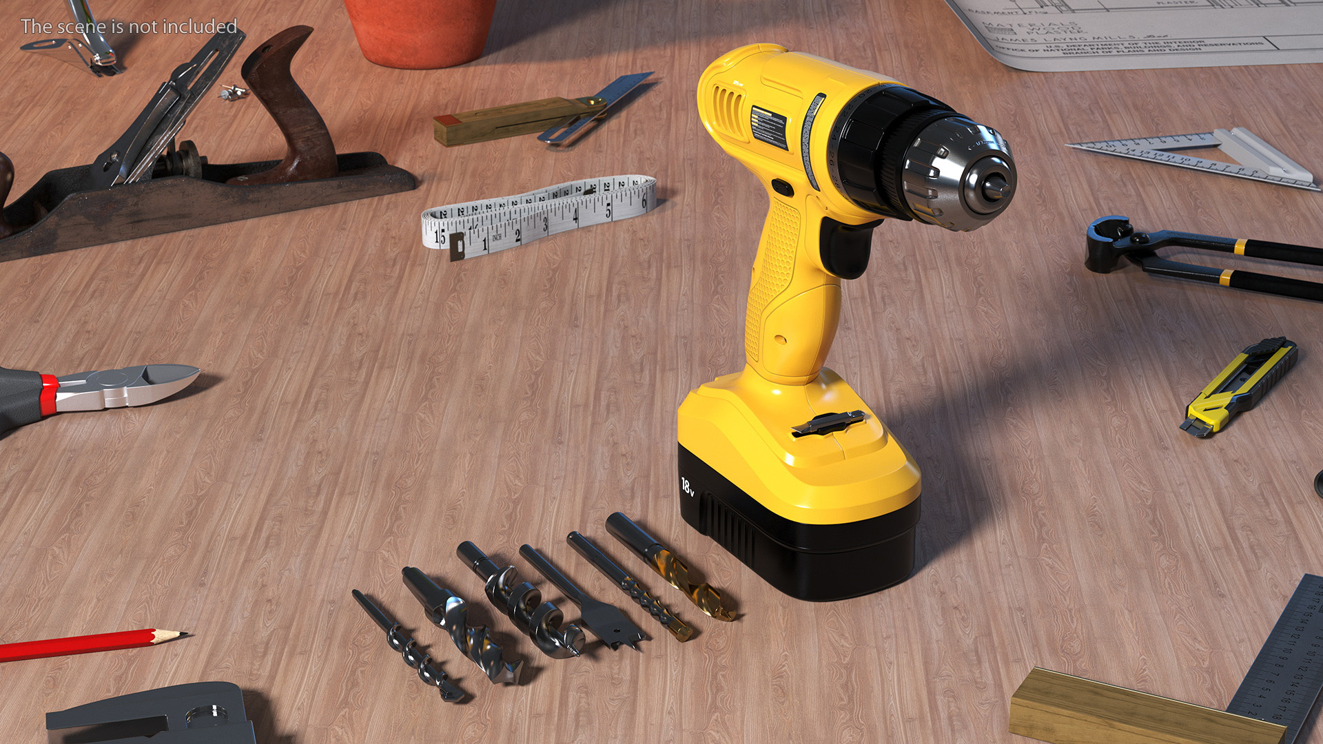 3D Cordless Drill with Drill Bit Set model