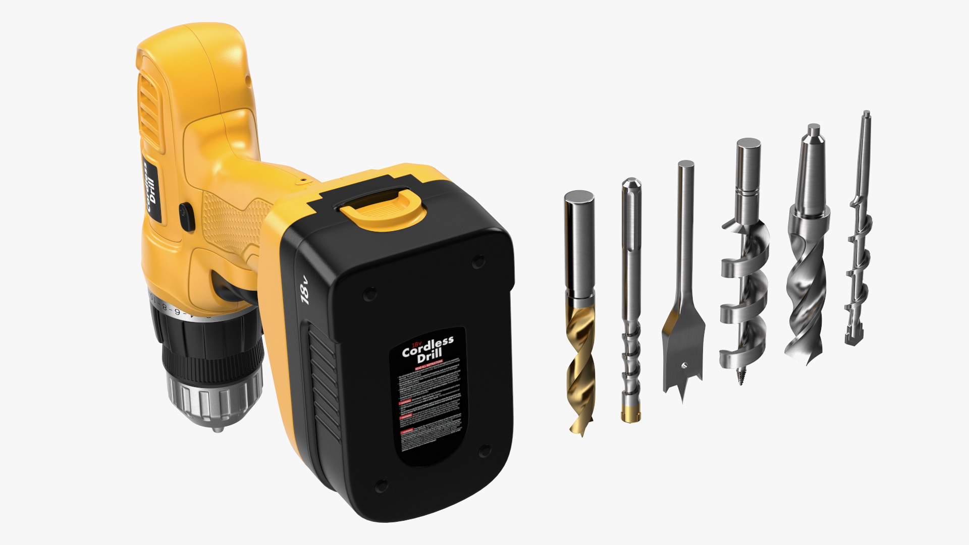 3D Cordless Drill with Drill Bit Set model