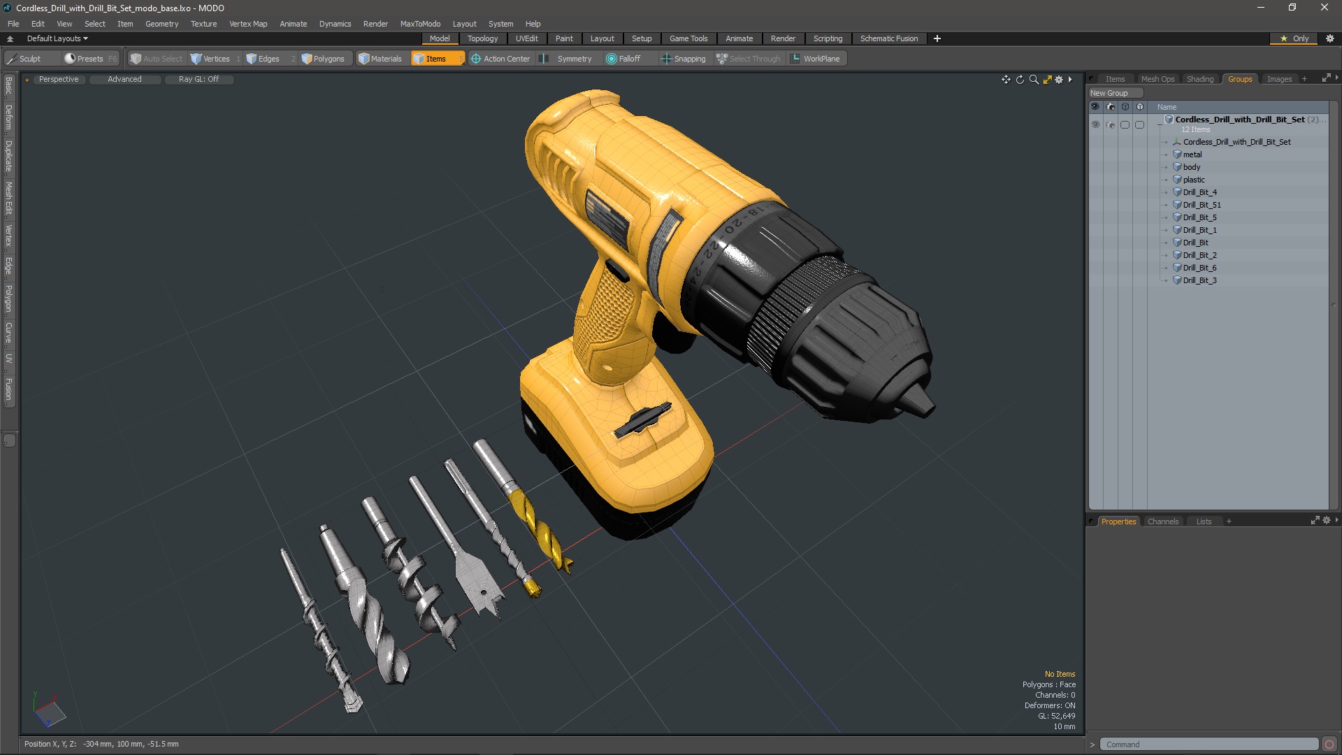 3D Cordless Drill with Drill Bit Set model