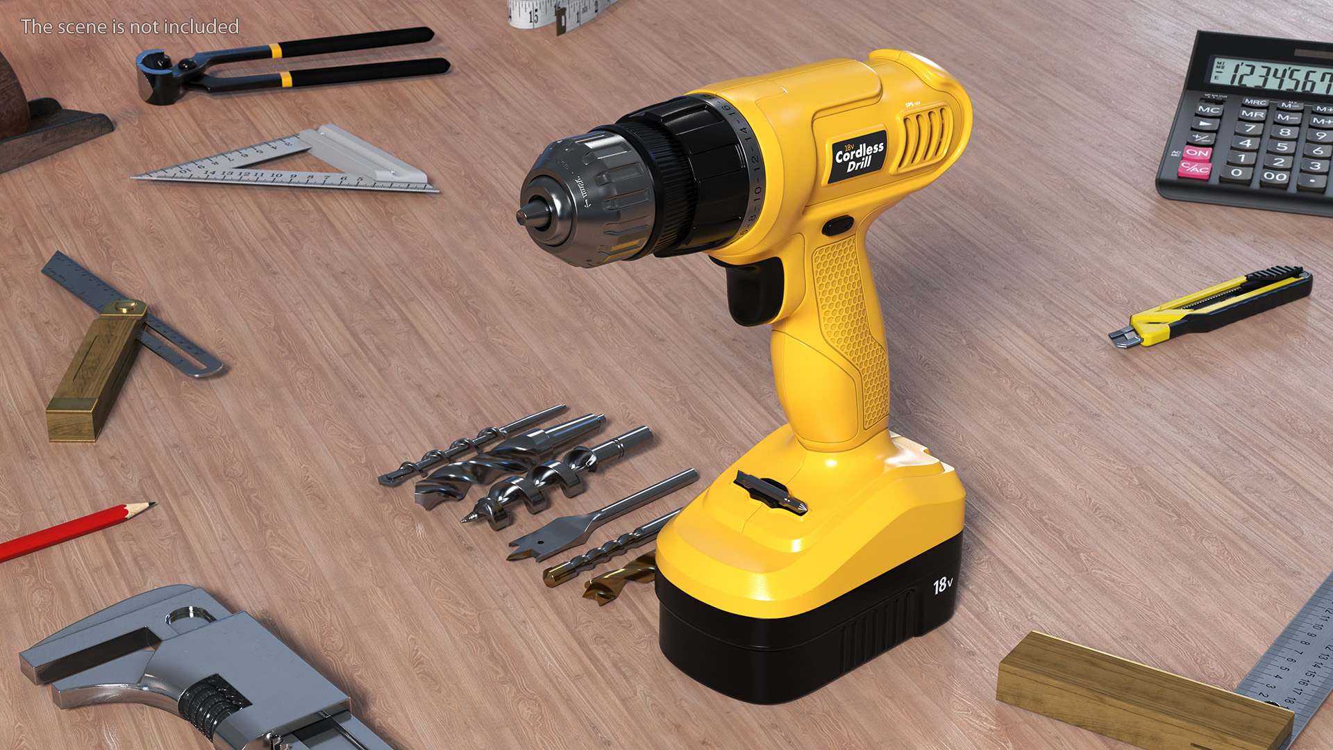 3D Cordless Drill with Drill Bit Set model