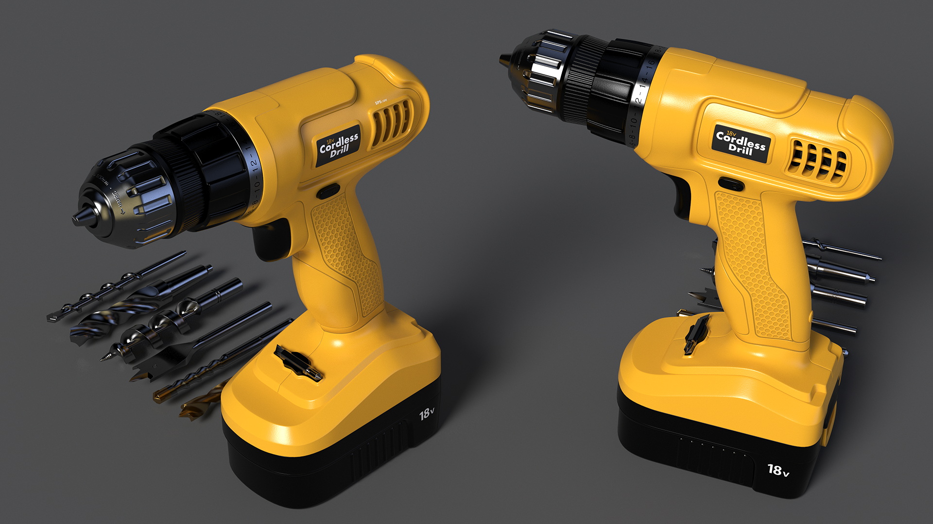 3D Cordless Drill with Drill Bit Set model