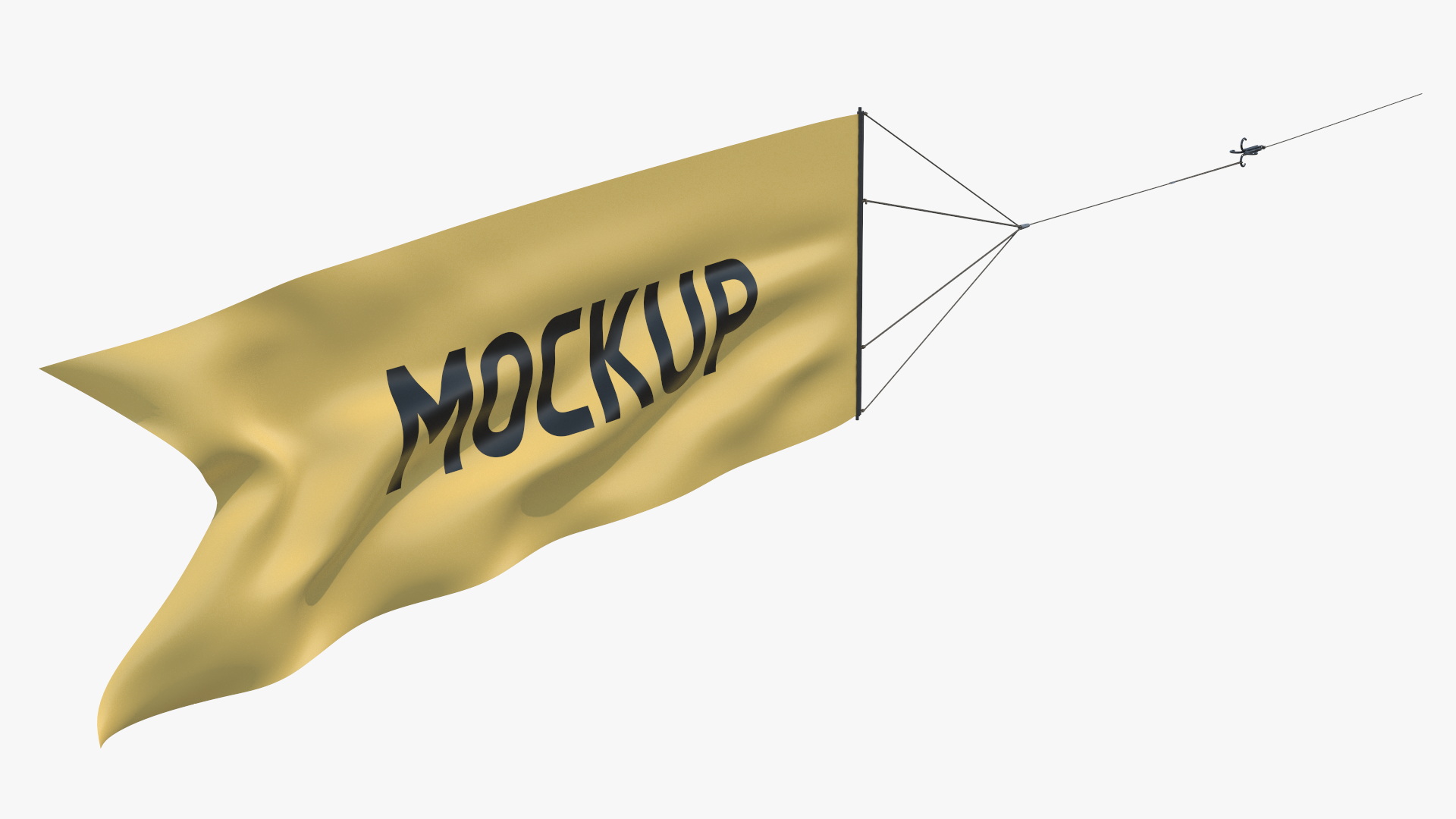 3D Yellow Big Aerial Banner Mockup