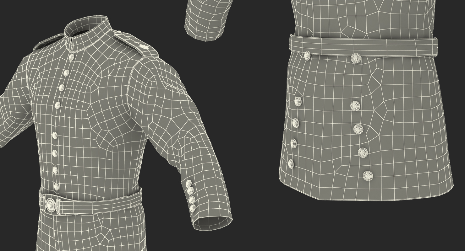 3D model Irish Guard Sergeant Tunic and Belt