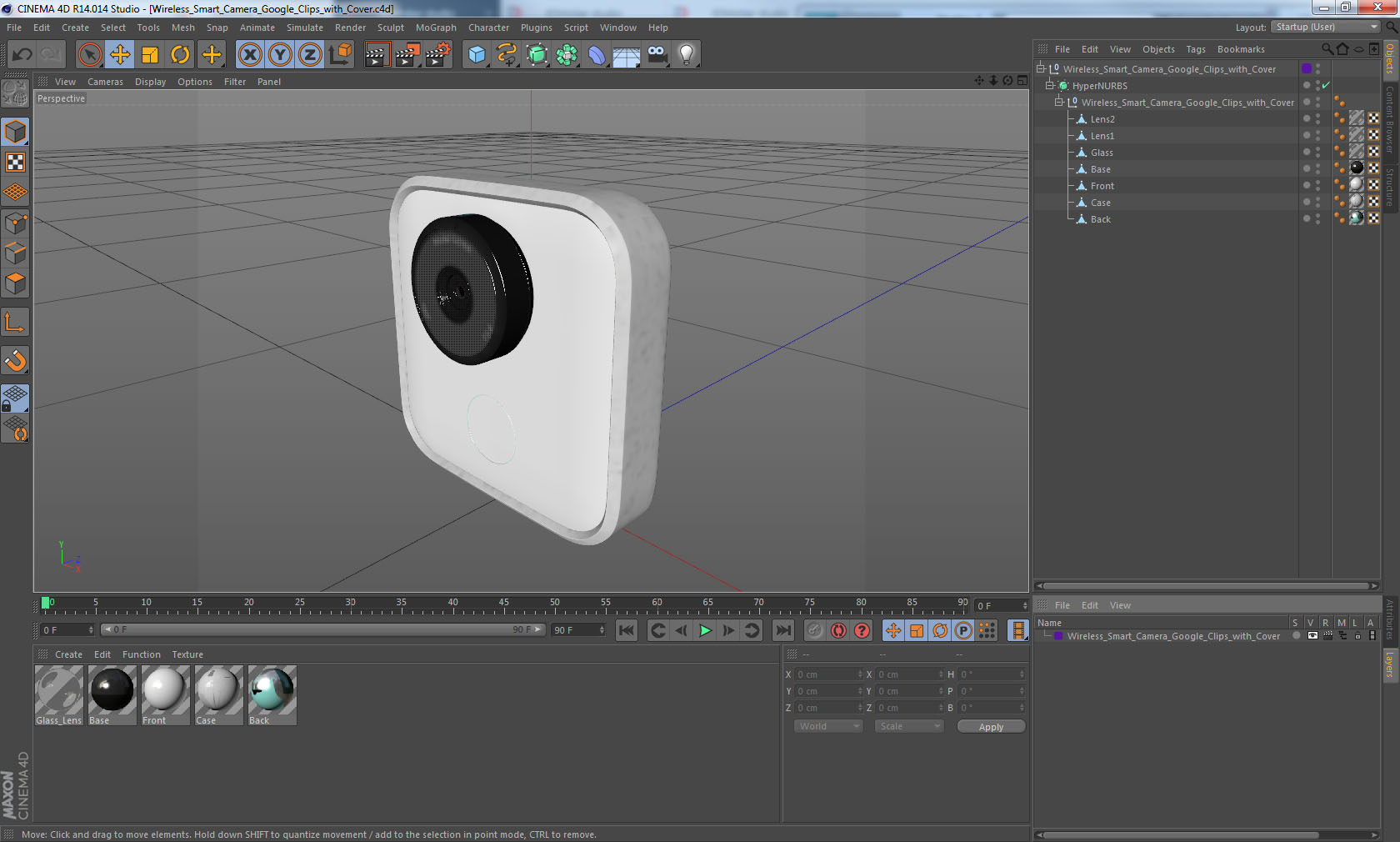 3D model Wireless Smart Camera Google Clips with Cover