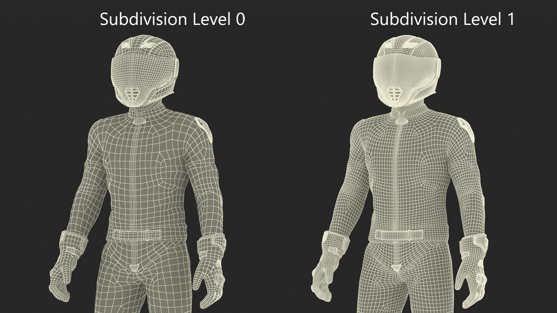Bike Rider in Honda Racing Suit with Helmet Standing 3D