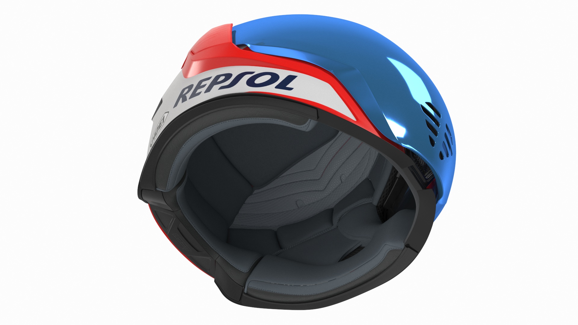 Bike Rider in Honda Racing Suit with Helmet Standing 3D