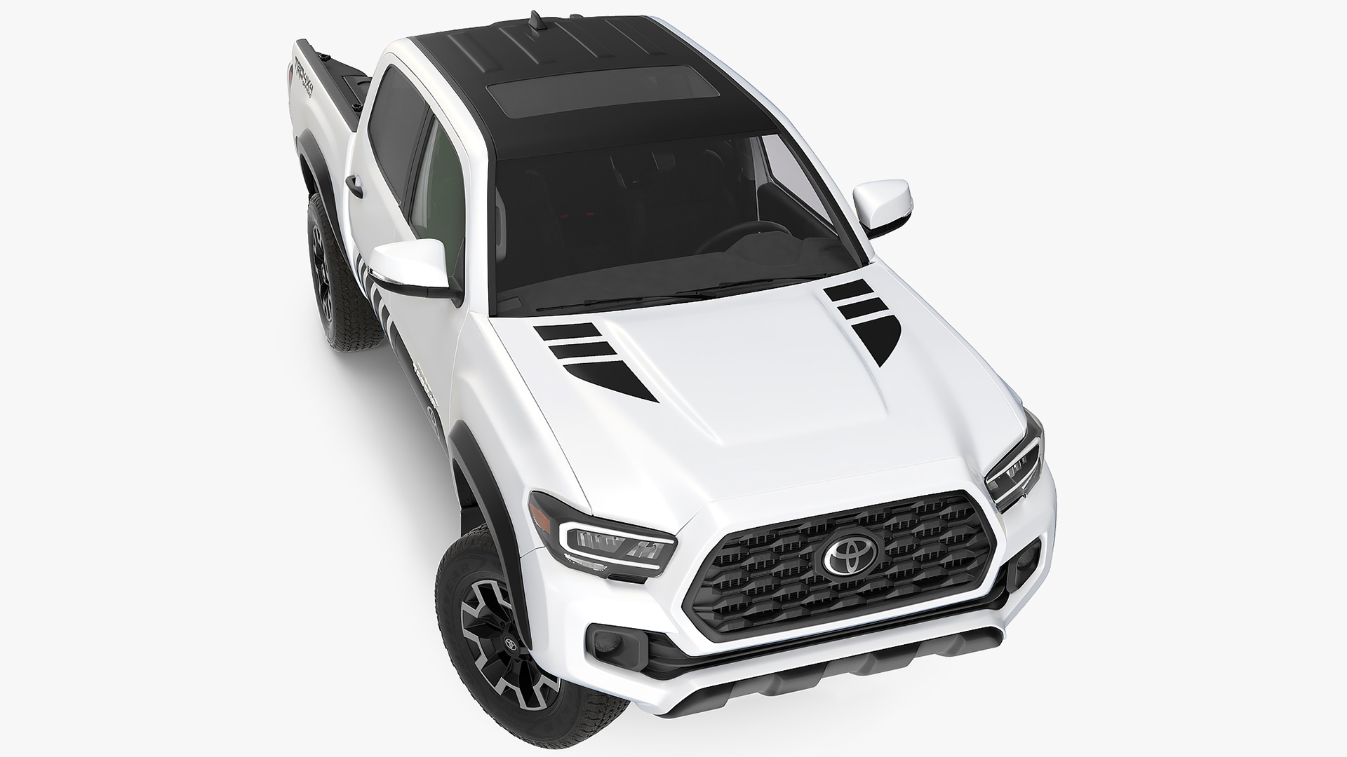 Toyota Tacoma TRD Off Road White Perl 2021 Rigged 3D model