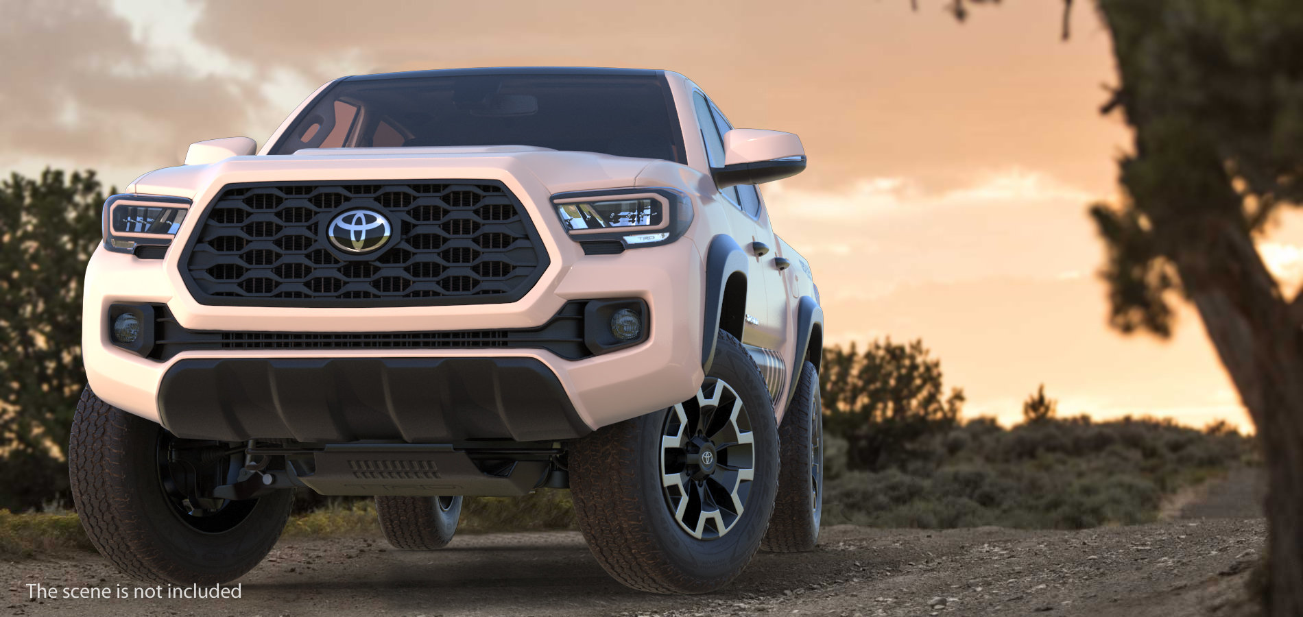 Toyota Tacoma TRD Off Road White Perl 2021 Rigged 3D model