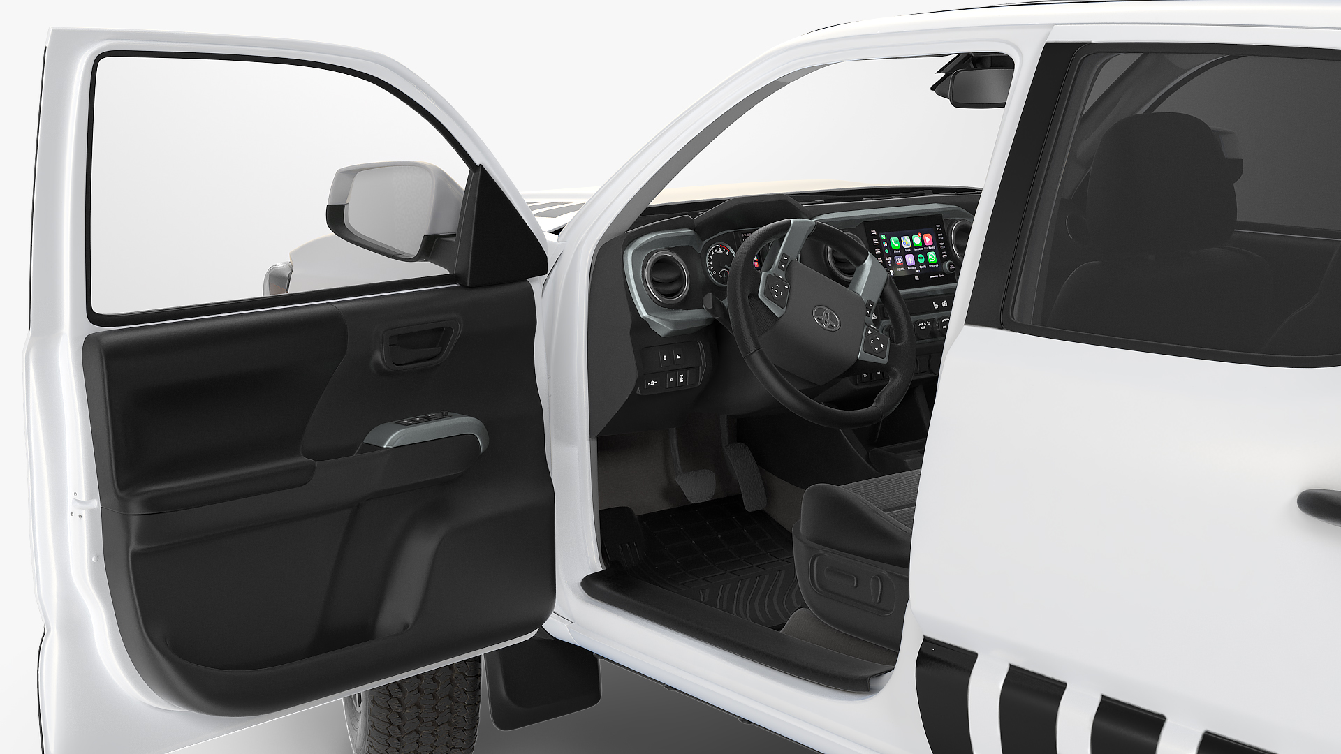 Toyota Tacoma TRD Off Road White Perl 2021 Rigged 3D model