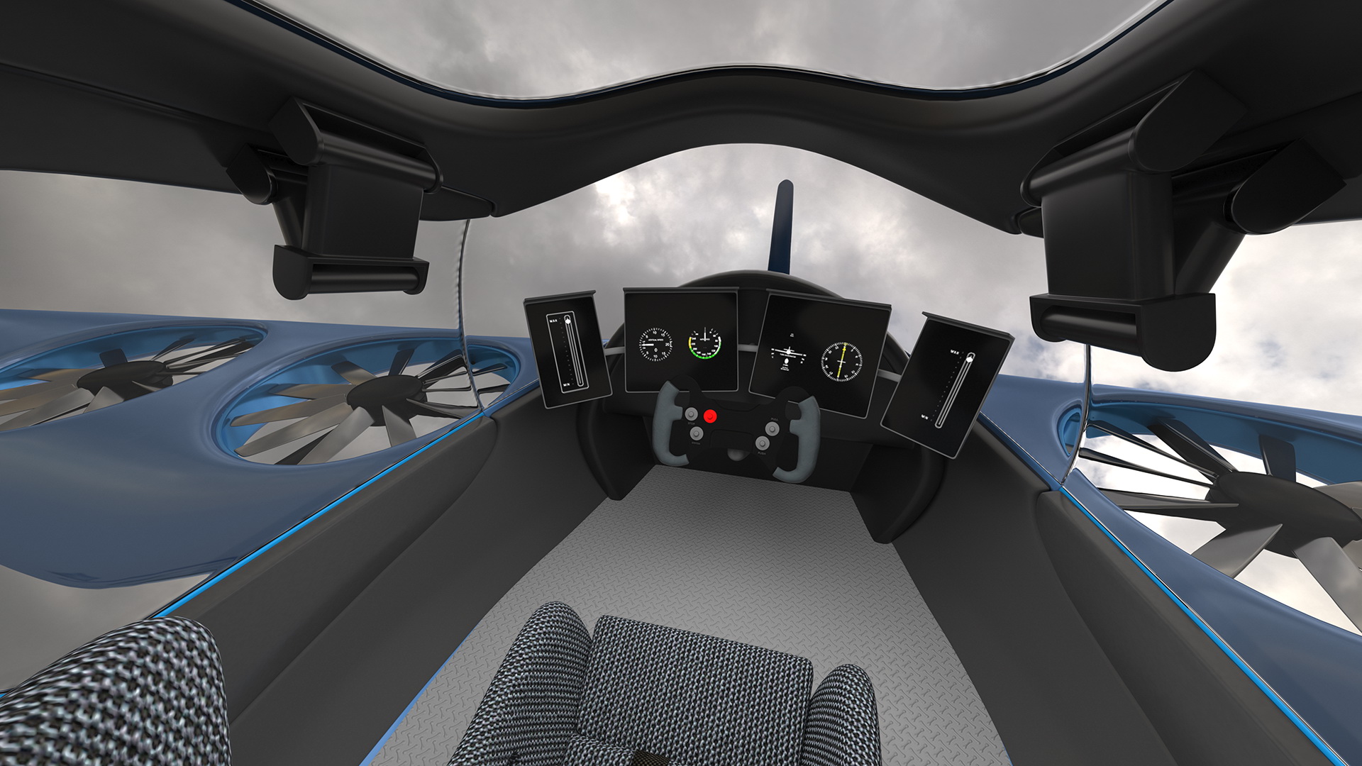 3D model Modern Passenger Drone Concept Blue