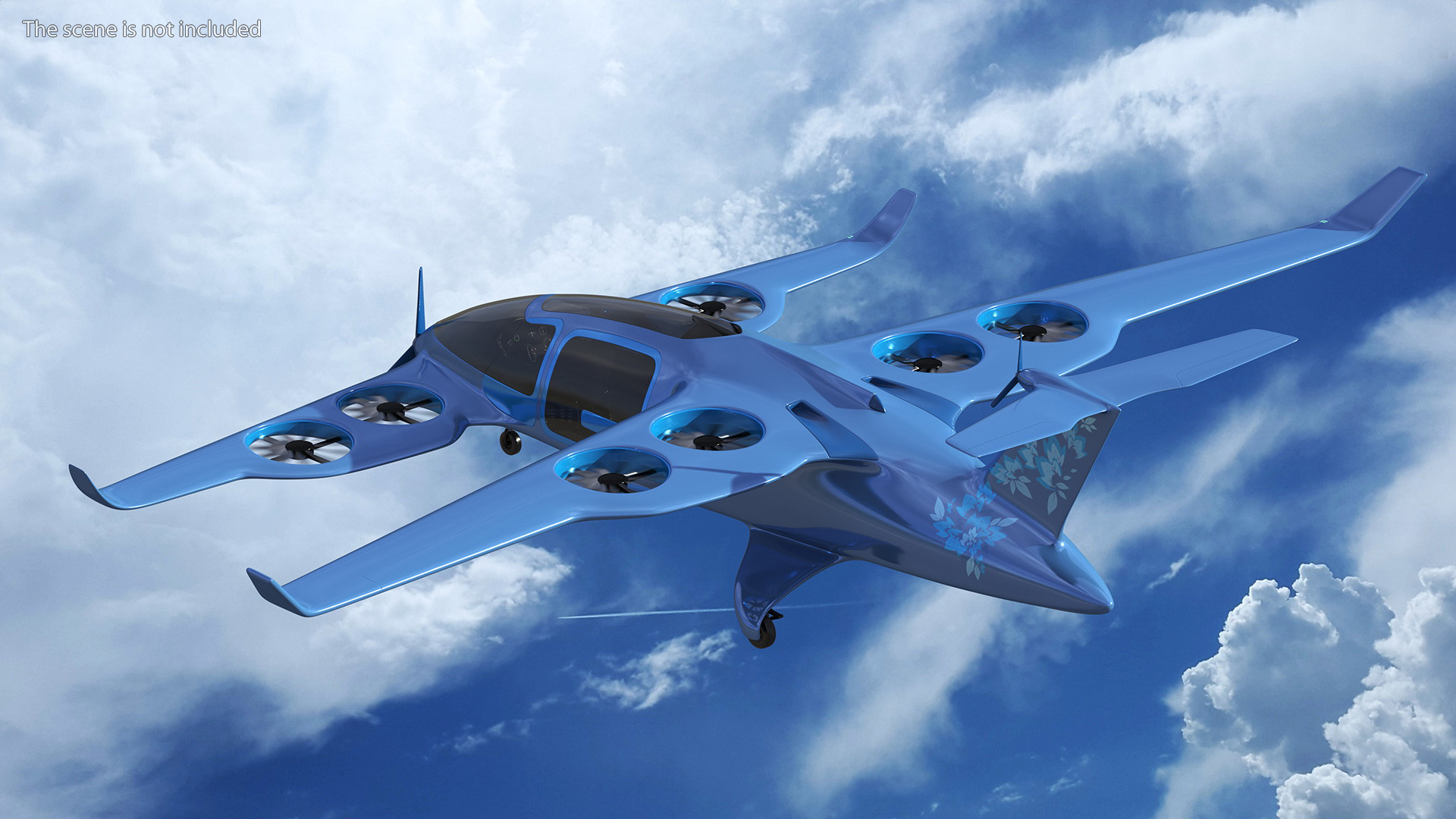 3D model Modern Passenger Drone Concept Blue
