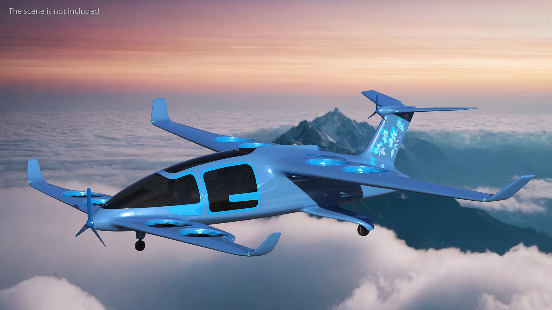 3D model Modern Passenger Drone Concept Blue