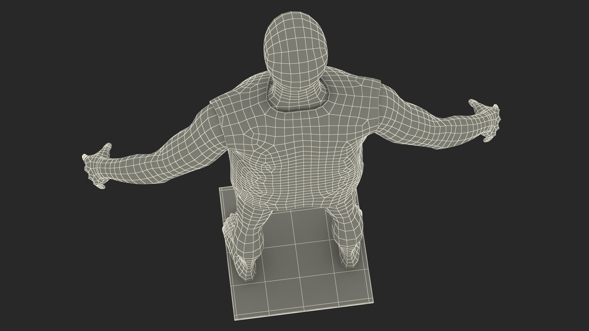 3D model Mannequin with Orange Hi Vis Safety Vest