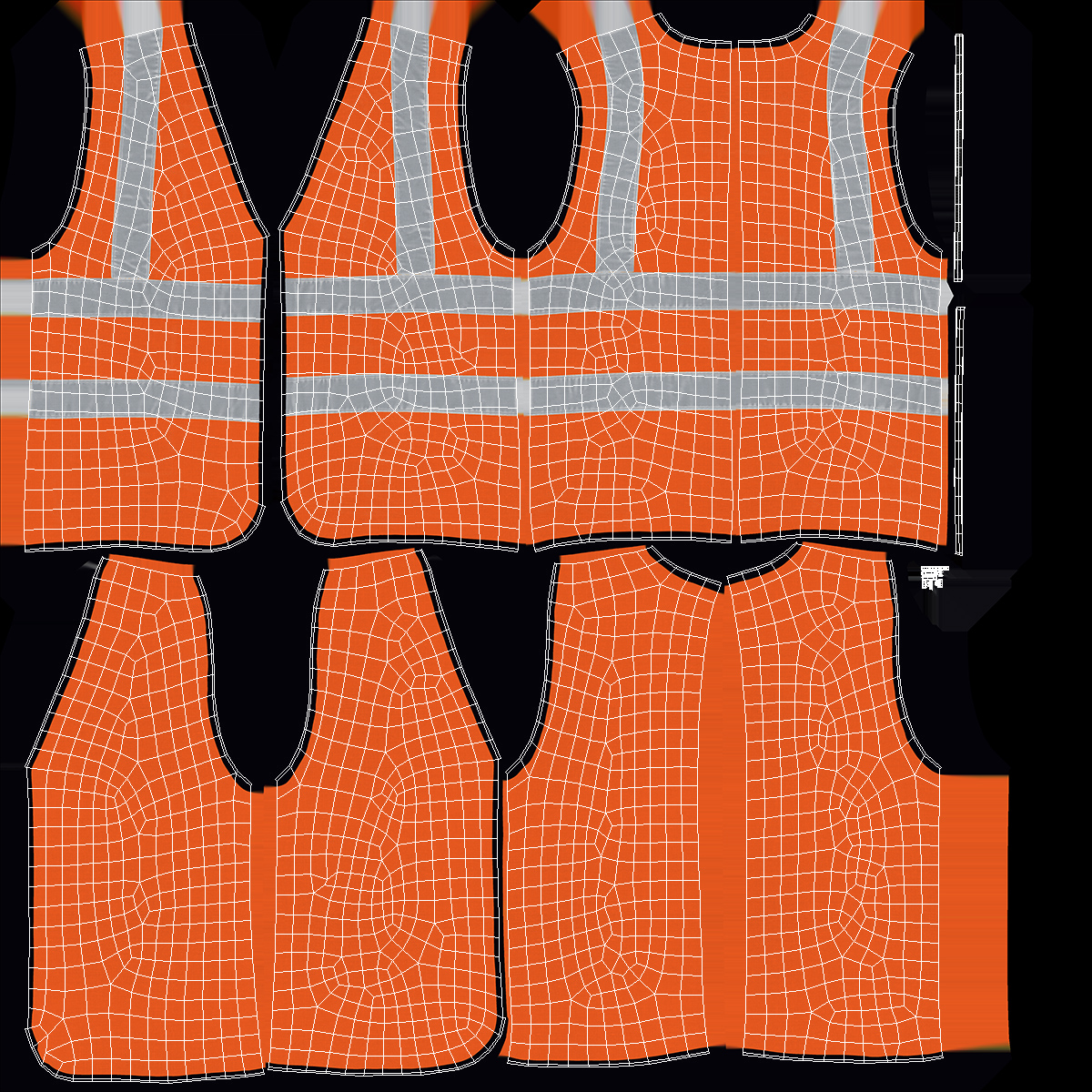 3D model Mannequin with Orange Hi Vis Safety Vest