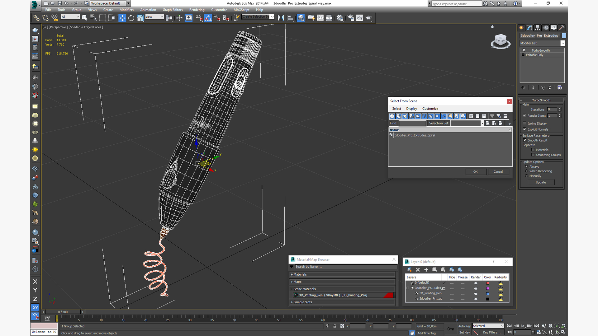3D 3doodler Pro Extrudes Spiral model