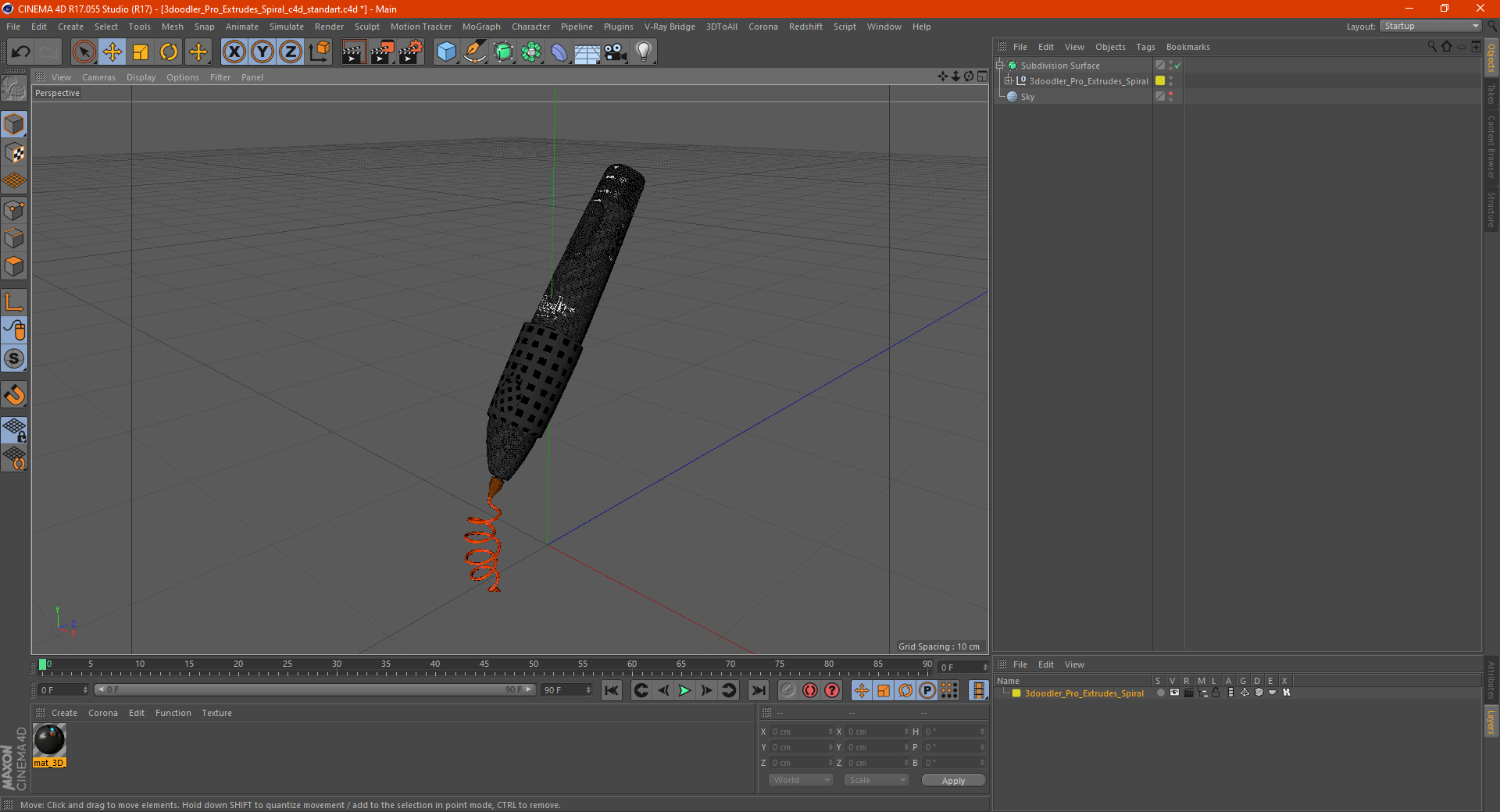 3D 3doodler Pro Extrudes Spiral model