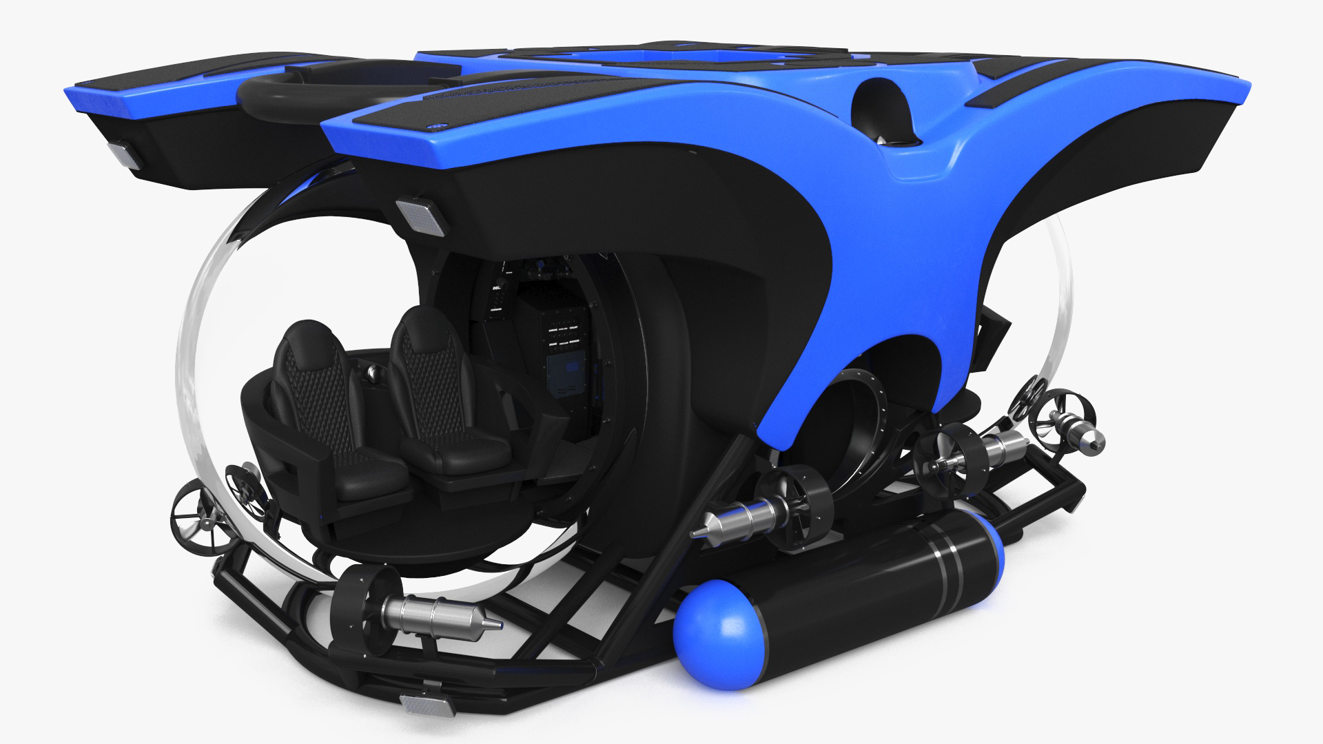 3D Tourist Deep Sea Submarine Blue