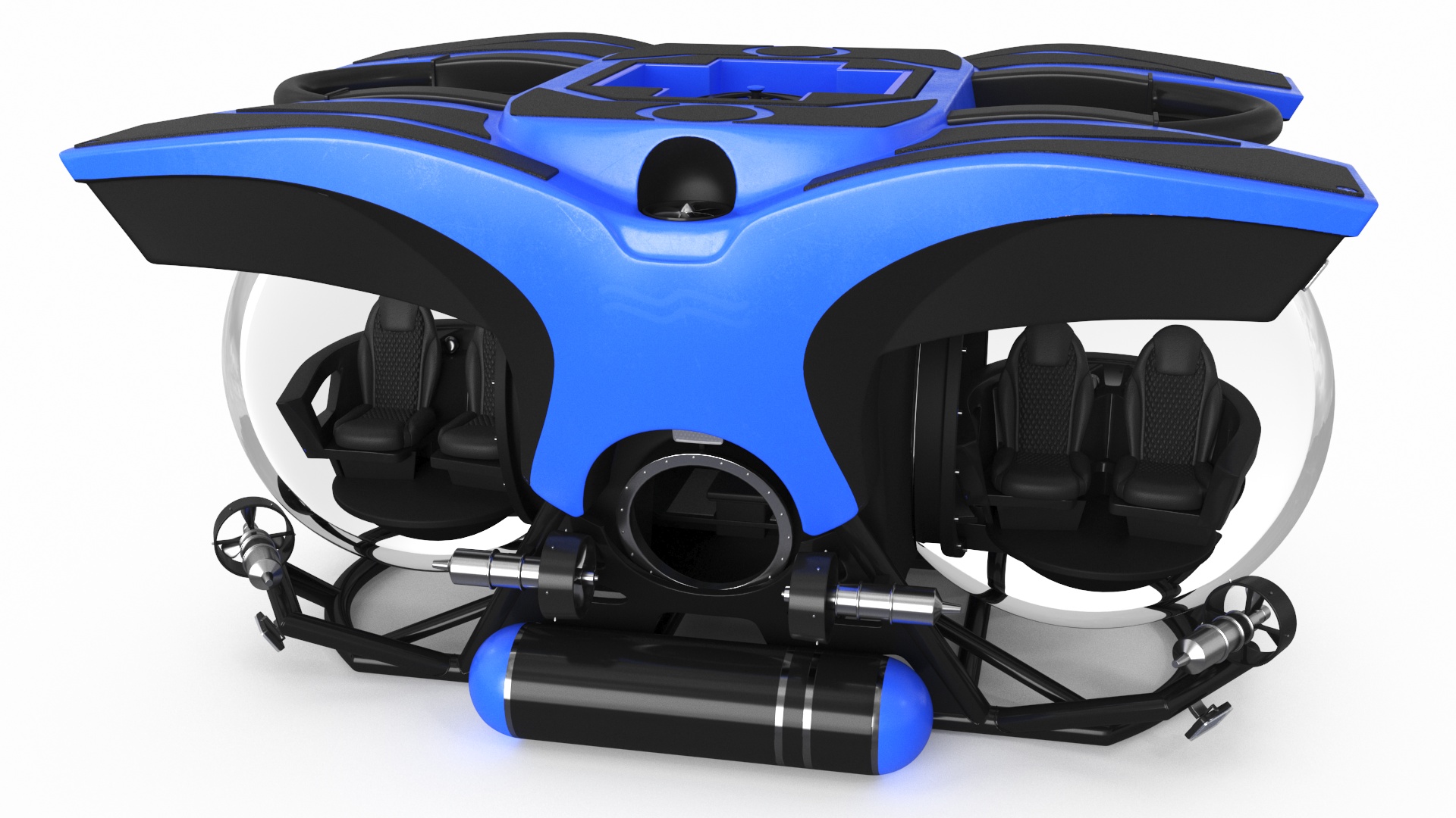 3D Tourist Deep Sea Submarine Blue
