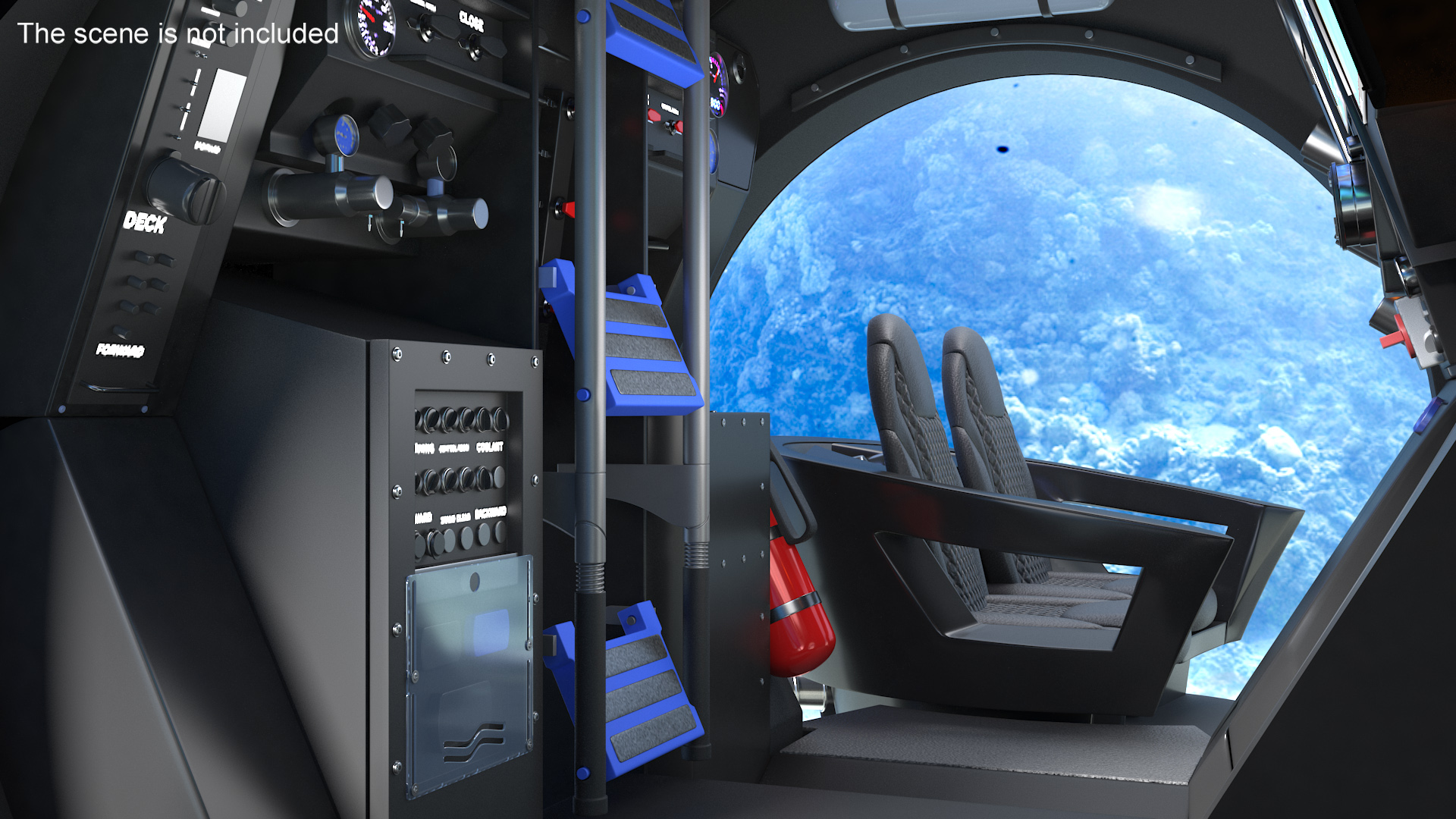 3D Tourist Deep Sea Submarine Blue