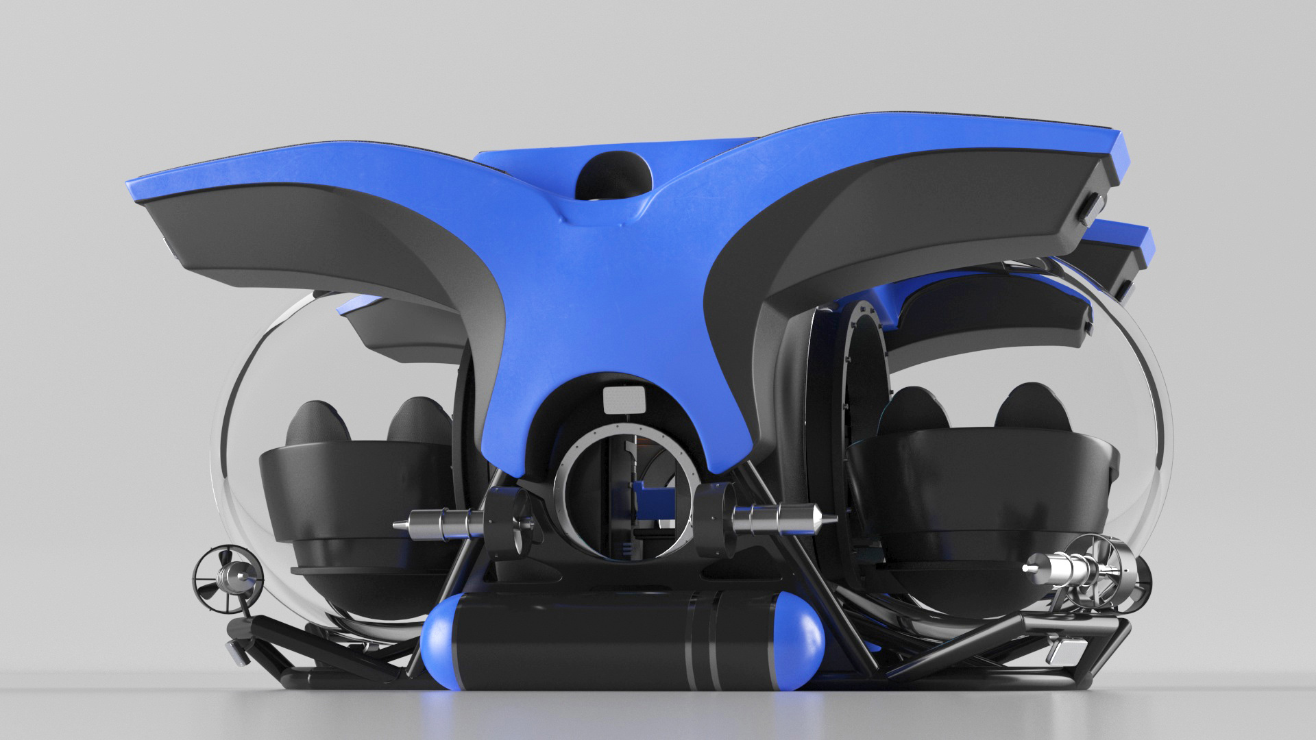 3D Tourist Deep Sea Submarine Blue