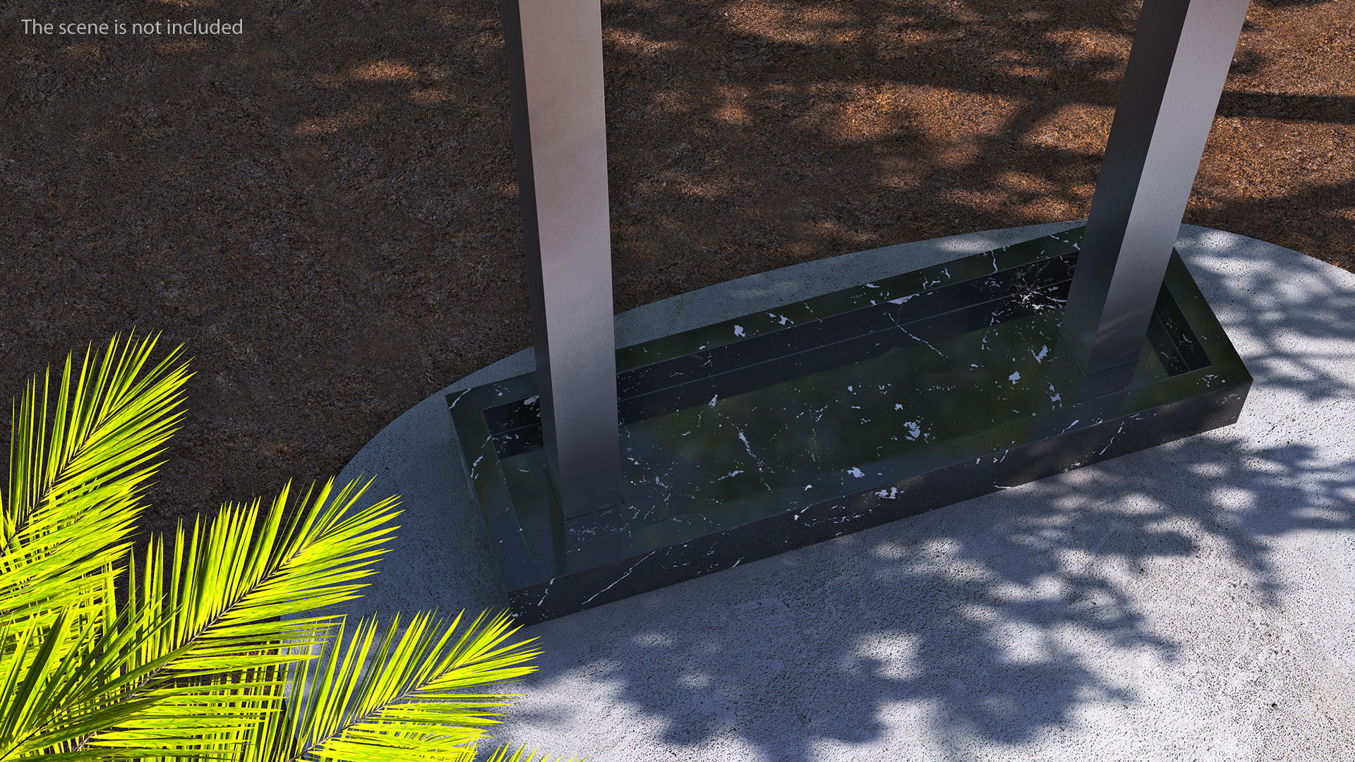 3D Modern Metal Fountain No Water Black