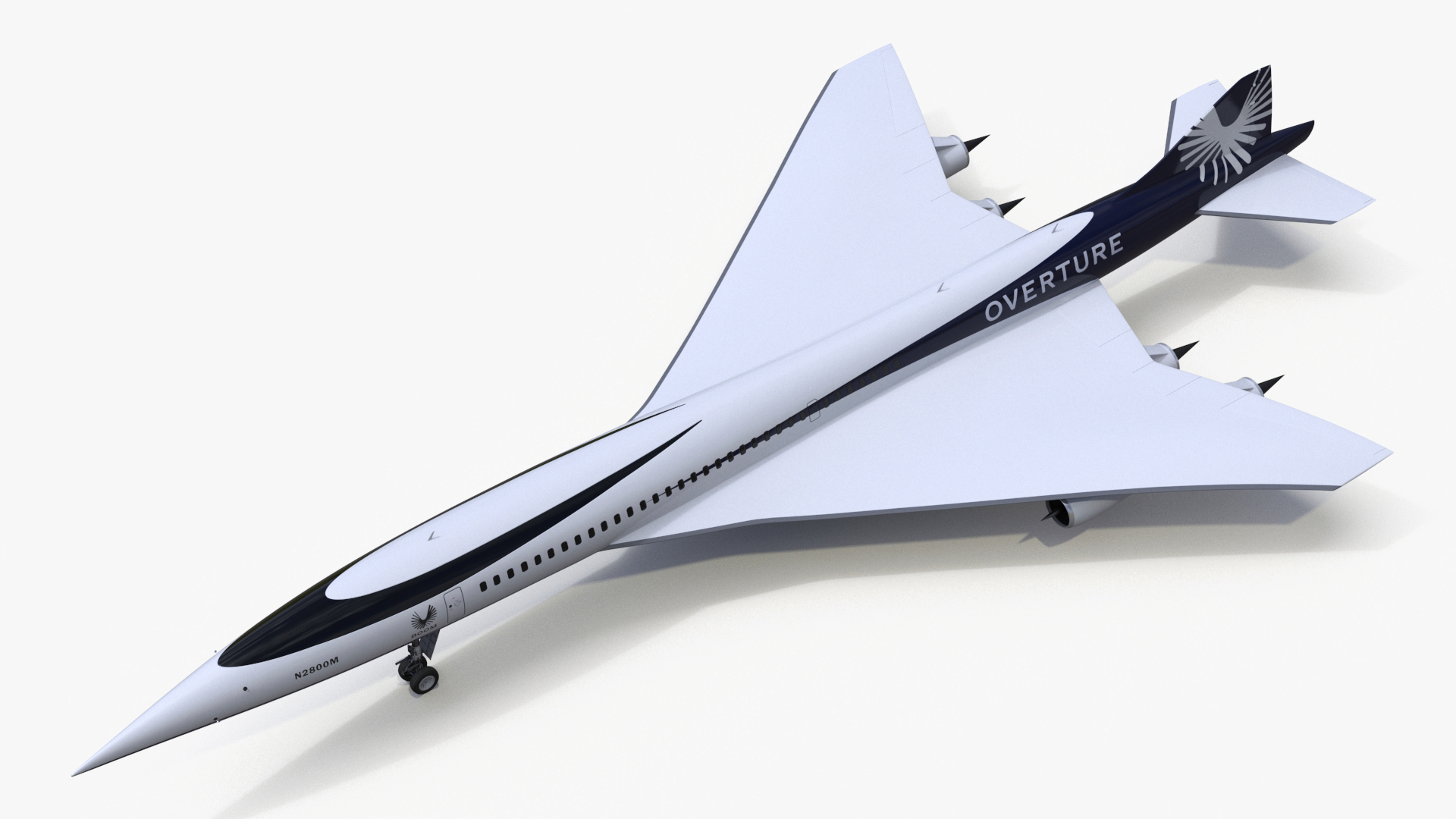 Overture Supersonic Jet Aircraft in Hangar 3D