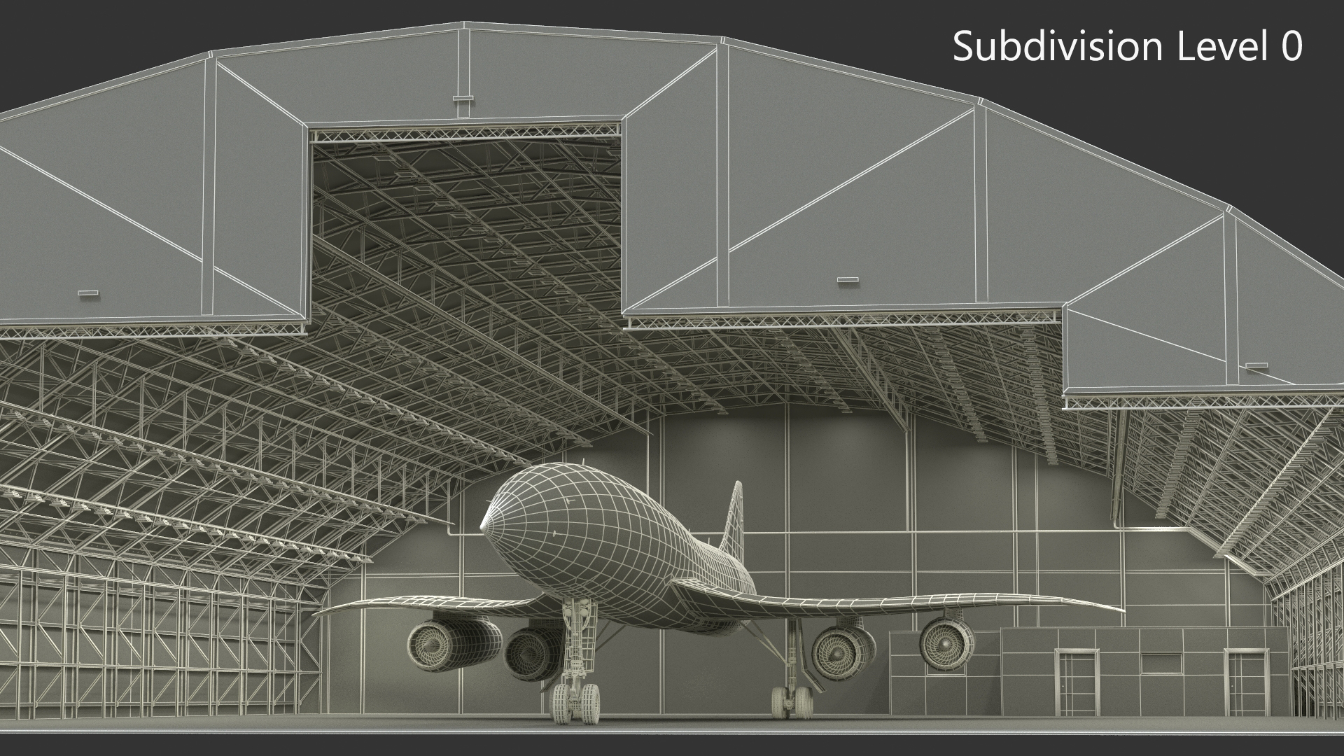 Overture Supersonic Jet Aircraft in Hangar 3D
