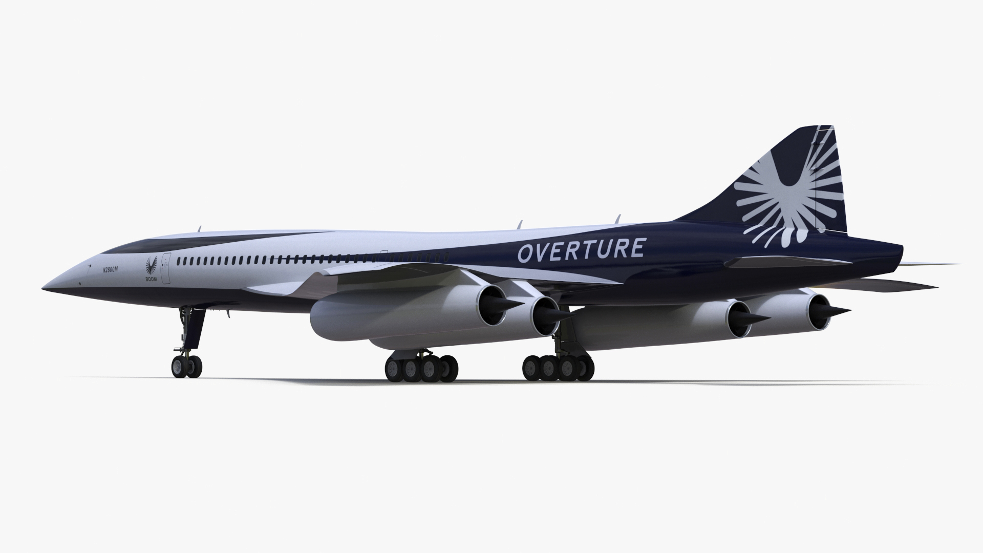 Overture Supersonic Jet Aircraft in Hangar 3D