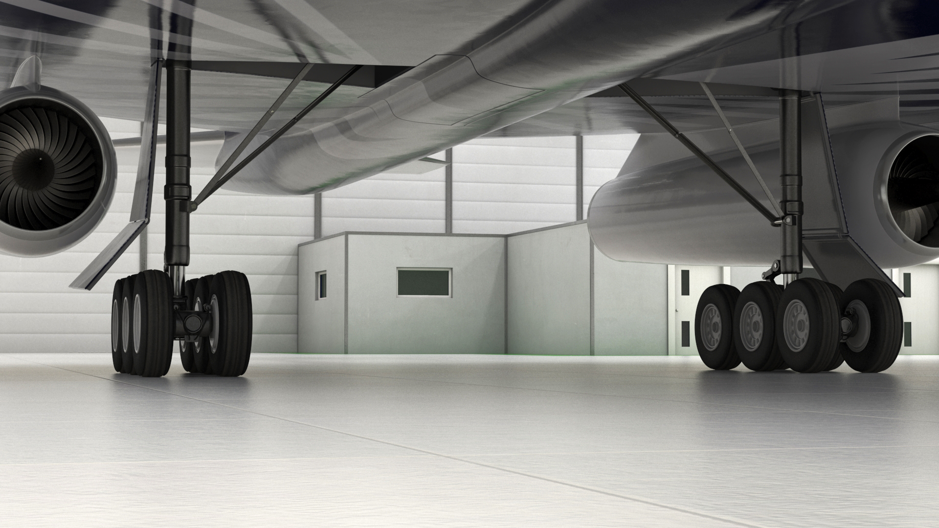 Overture Supersonic Jet Aircraft in Hangar 3D