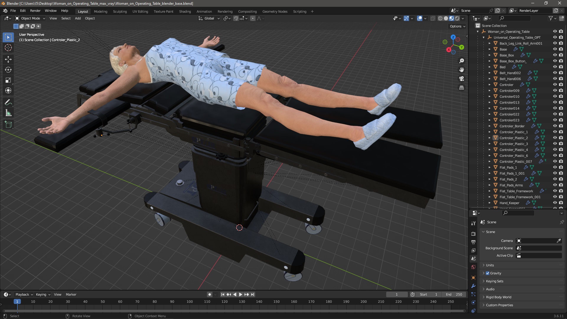 Woman on Operating Table 3D model