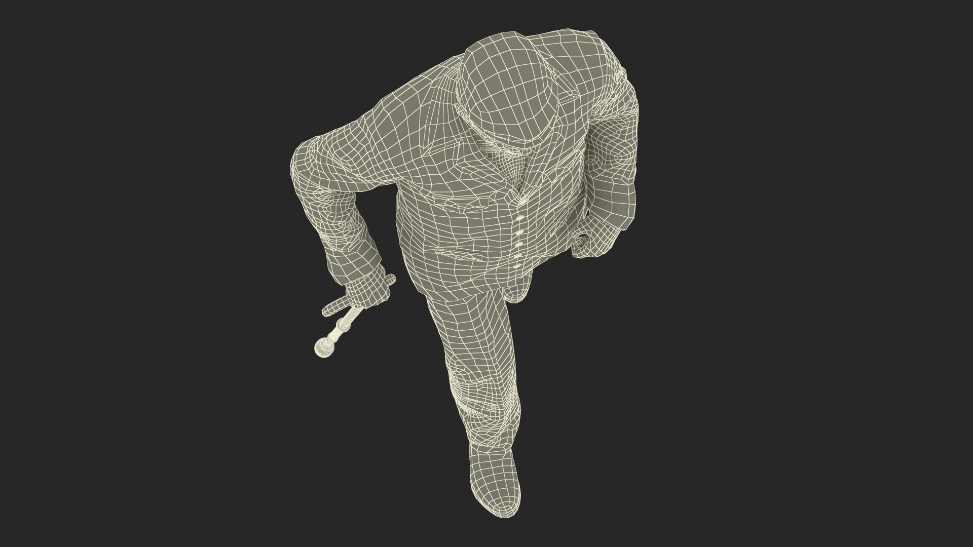 3D Walking Old Man with Stick