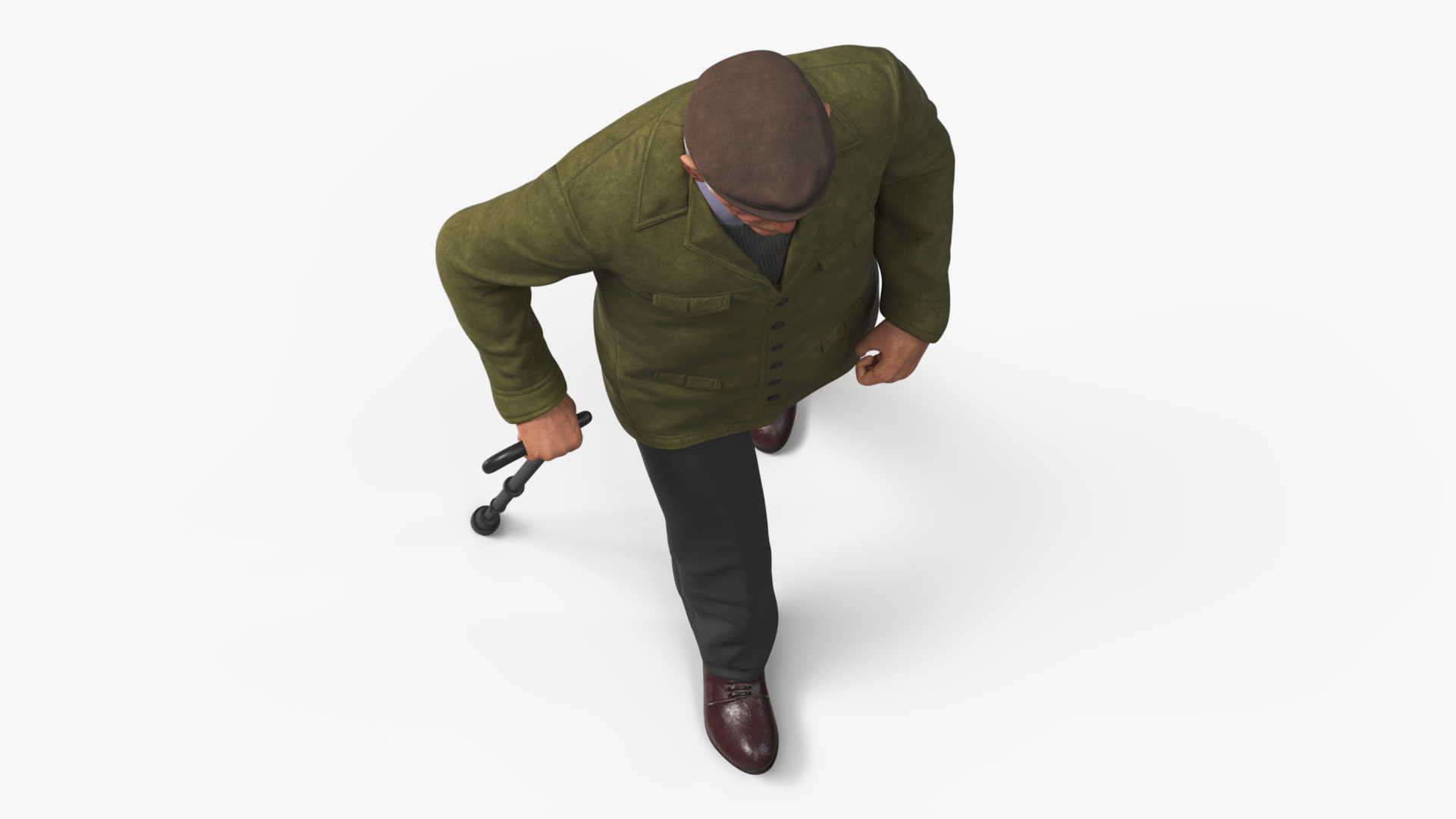 3D Walking Old Man with Stick