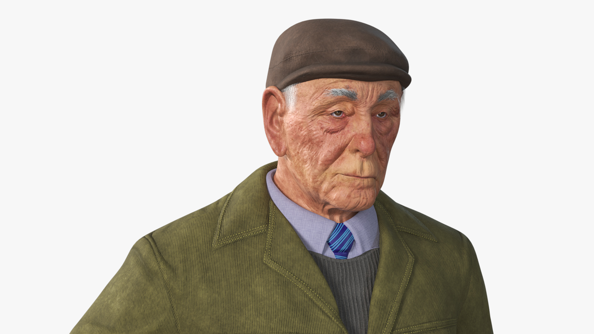 3D Walking Old Man with Stick