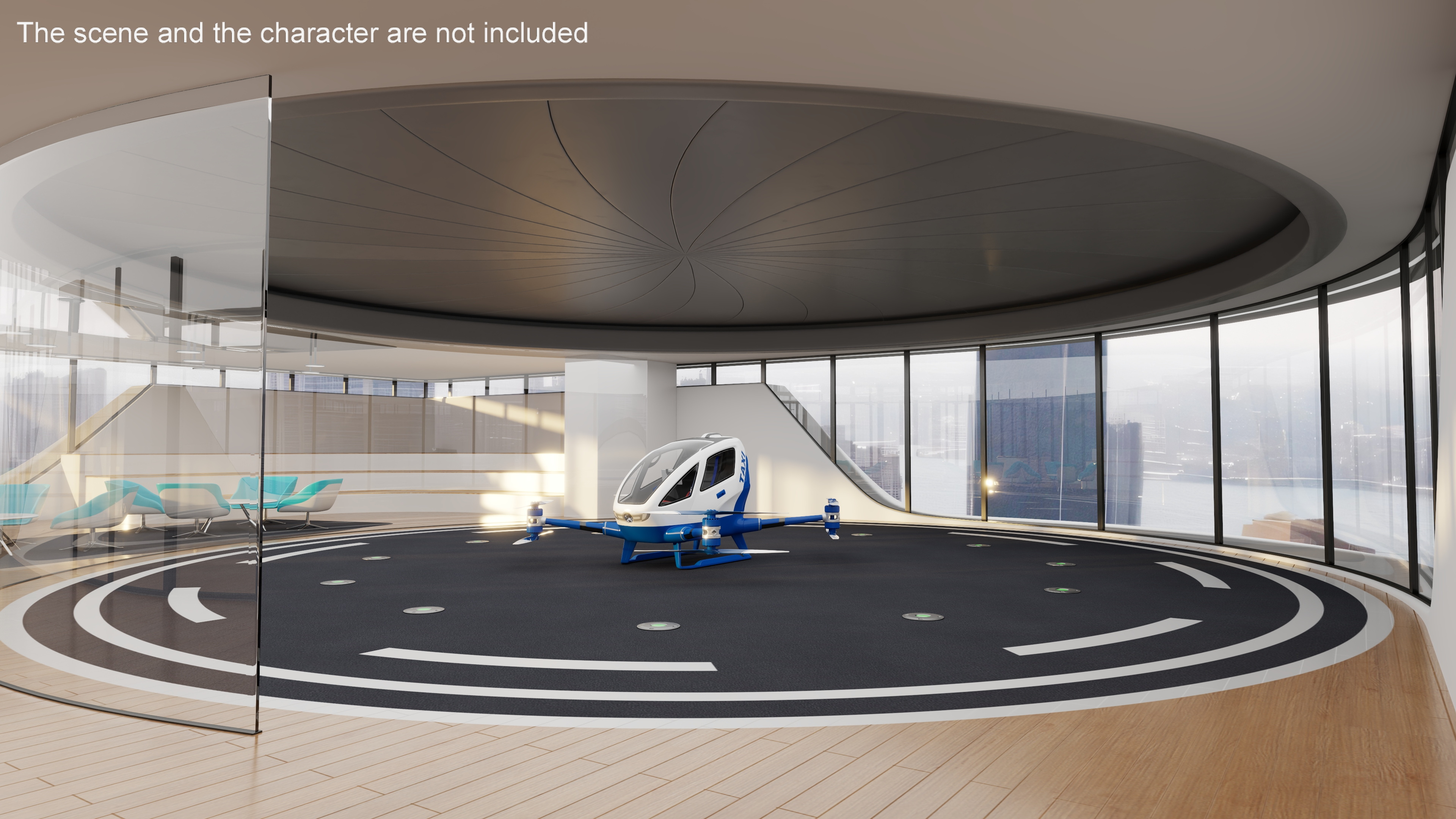 3D model Air Taxi Port Rigged