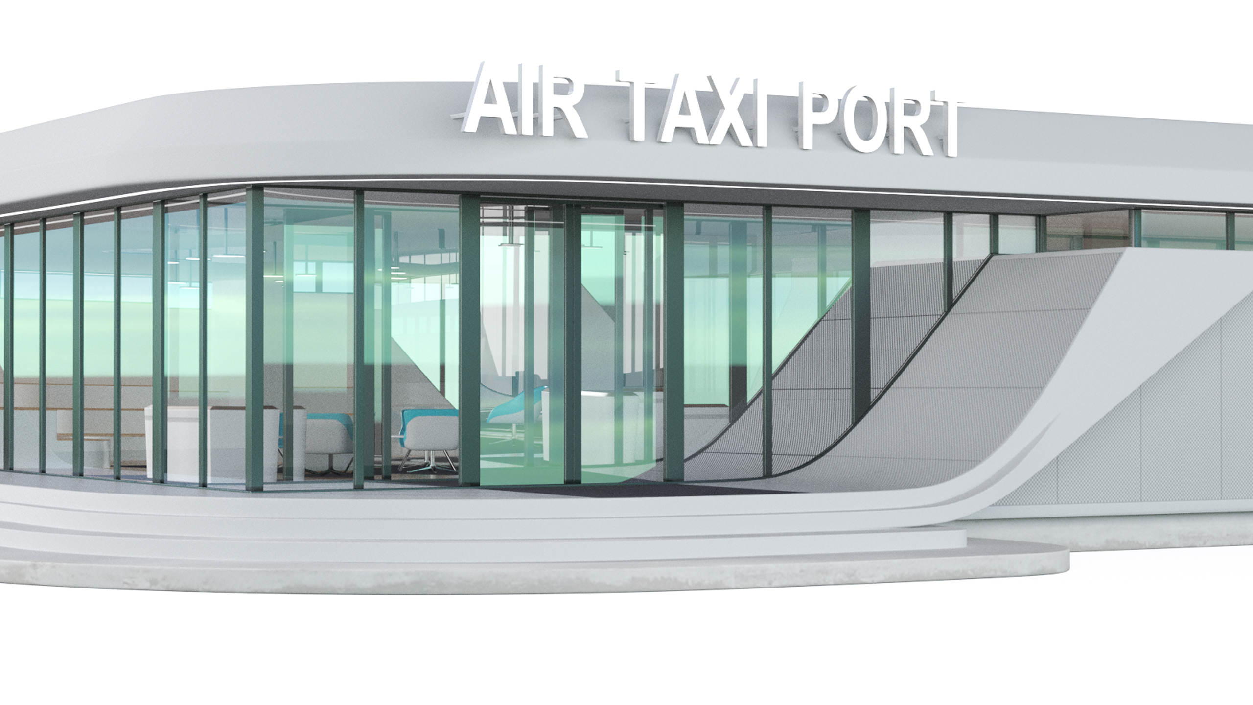 3D model Air Taxi Port Rigged