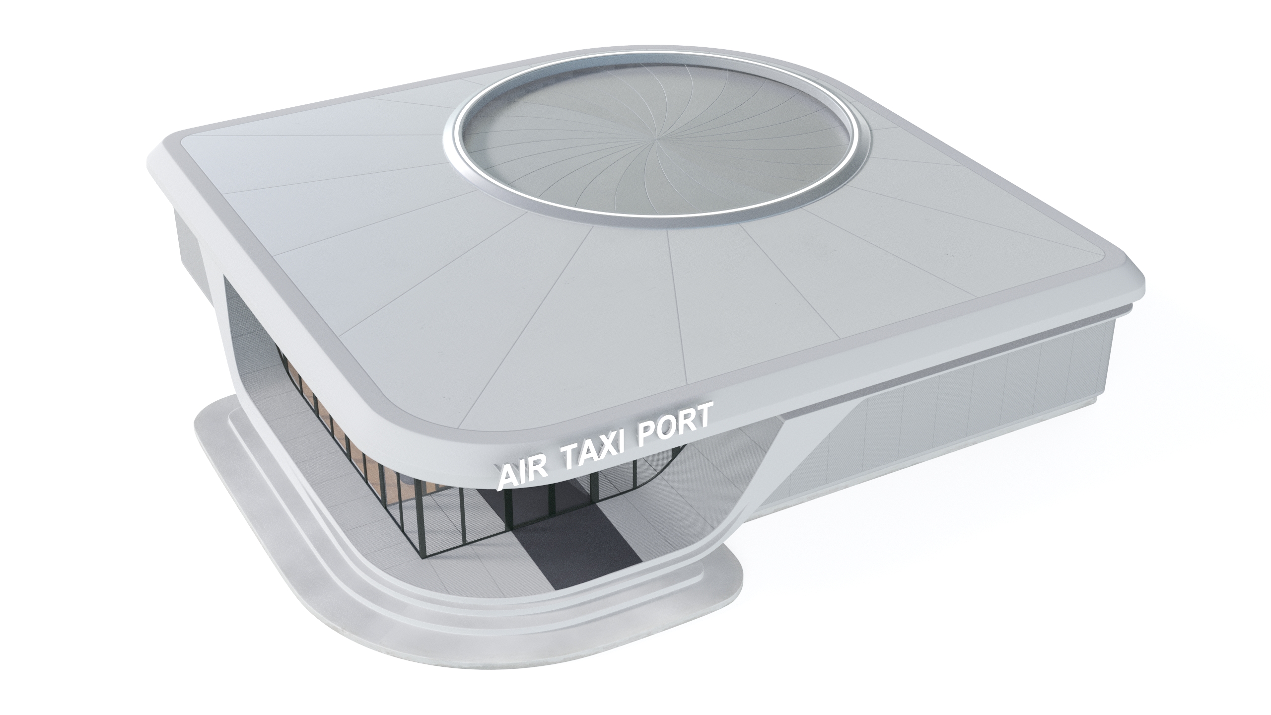 3D model Air Taxi Port Rigged