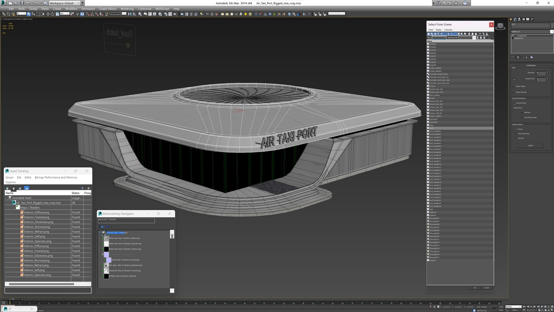 3D model Air Taxi Port Rigged